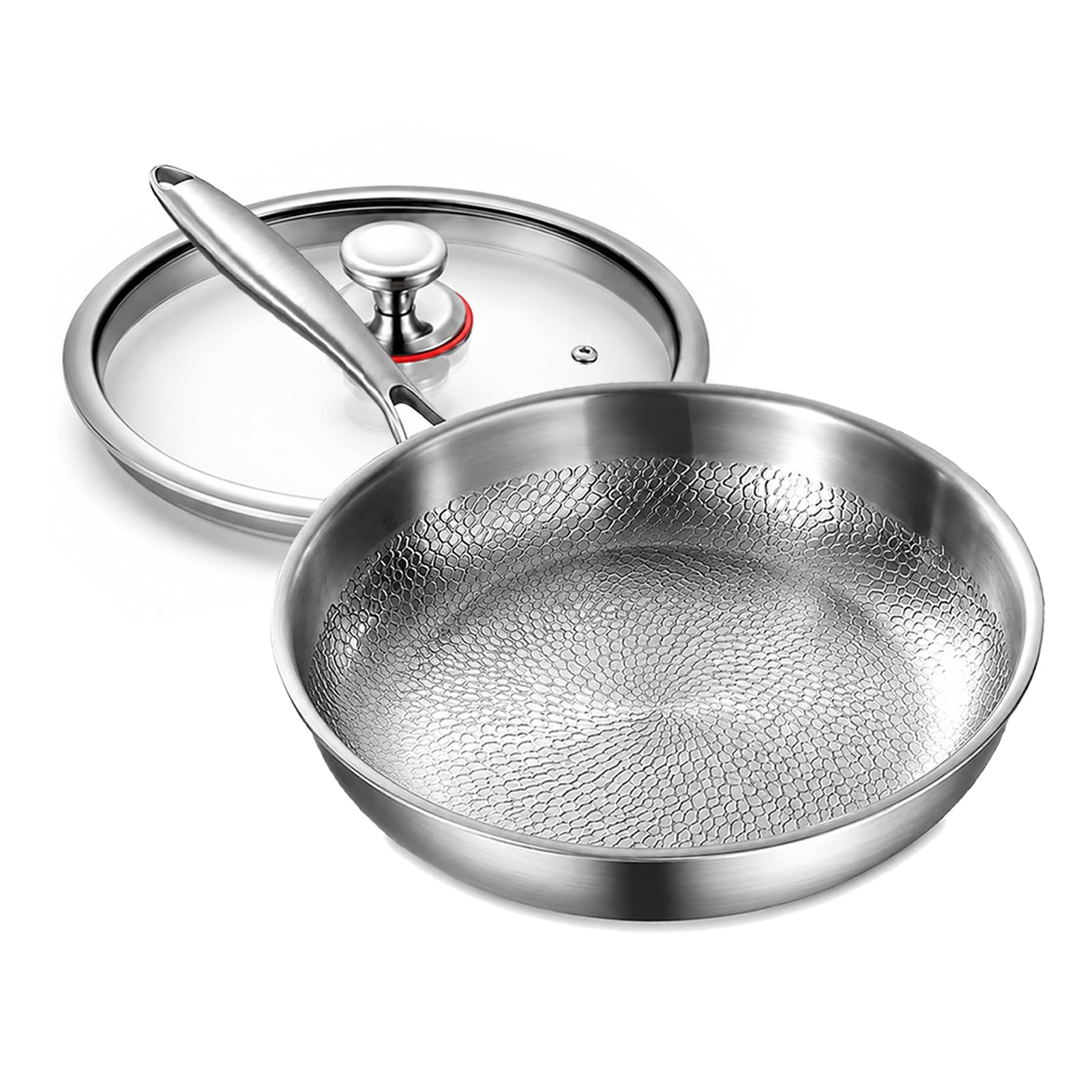 Titanium Pans for Cooking, 10 Inch Honeycomb Skillet, 3Ply Induction Base