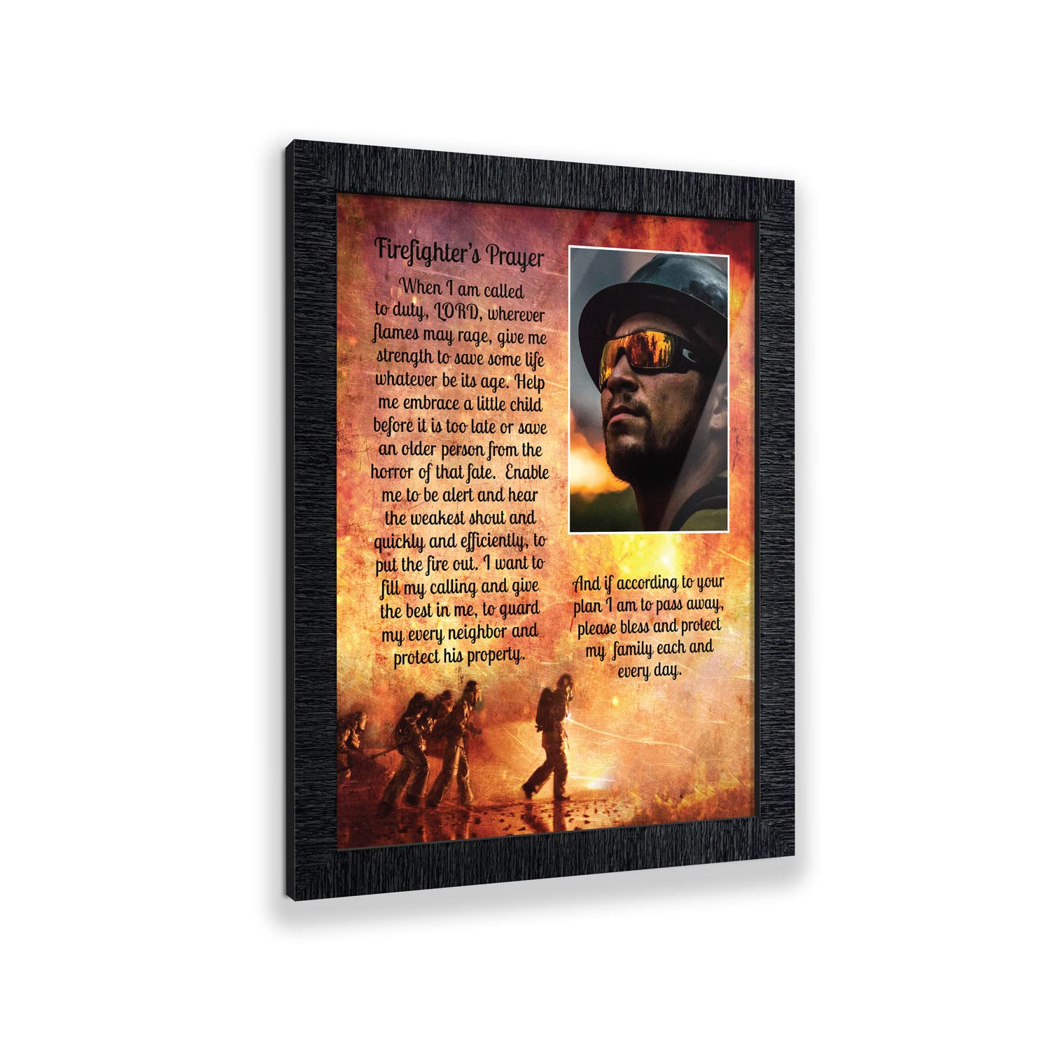 Crossroads Home D  Cor Firemans Prayer Picture Frame, Firefighter Decor, Firefighter Graduation Present, 5015Ch