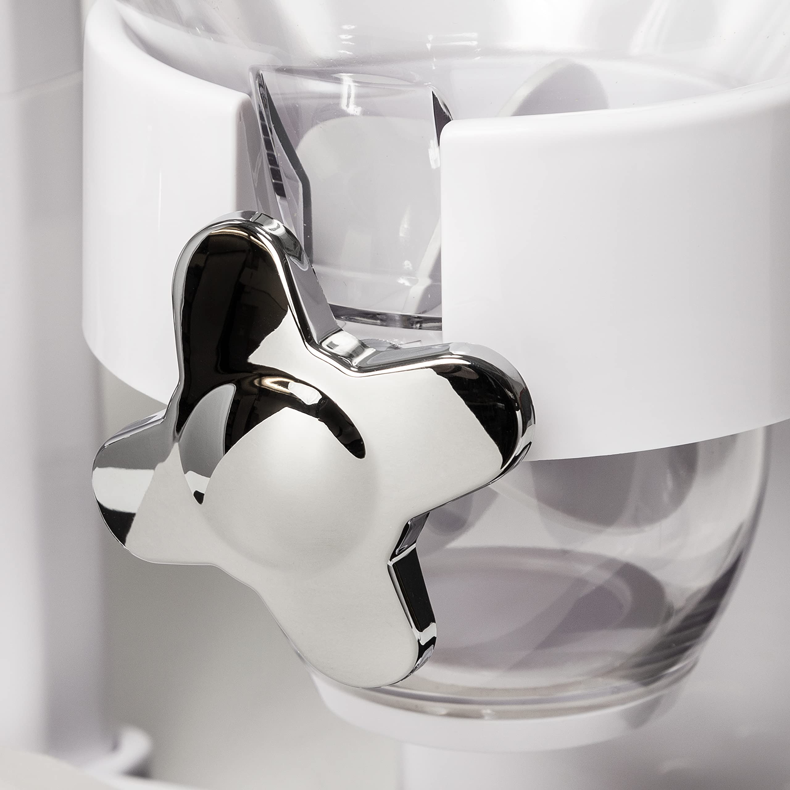 Zevro /Gat201C Indispensable Dry Food Dispenser, Dual Control, White/Chrome