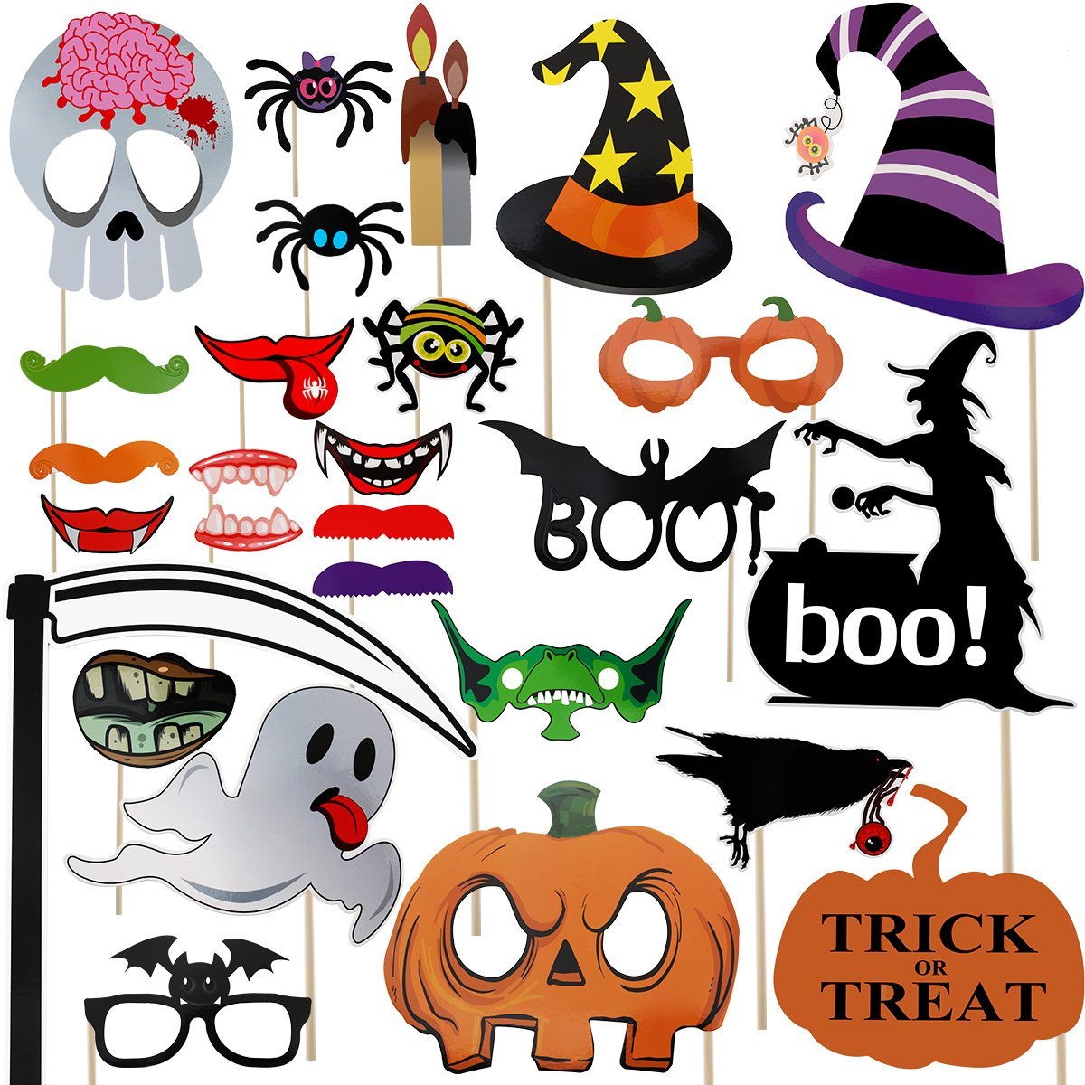 Halloween Photo Booth Props 27 Pcs For Halloween Decorations