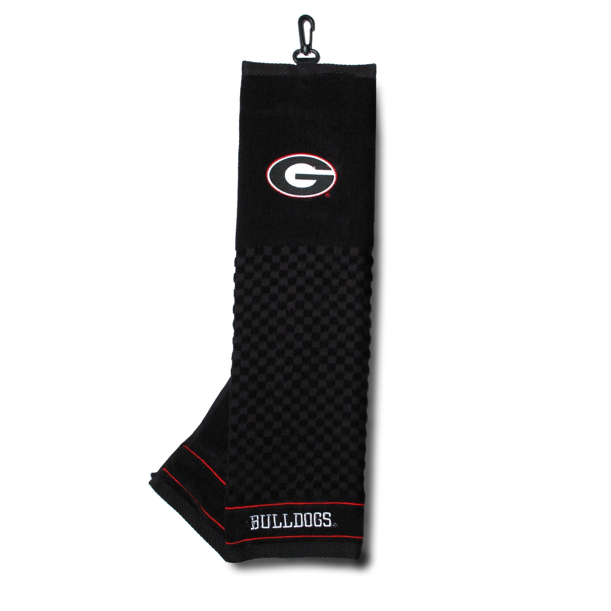 Team Golf Ncaa Georgia Bulldogs Embroidered Golf Towel Embroidered Golf Towel, Checkered Scrubber Design, Embroidered Logo