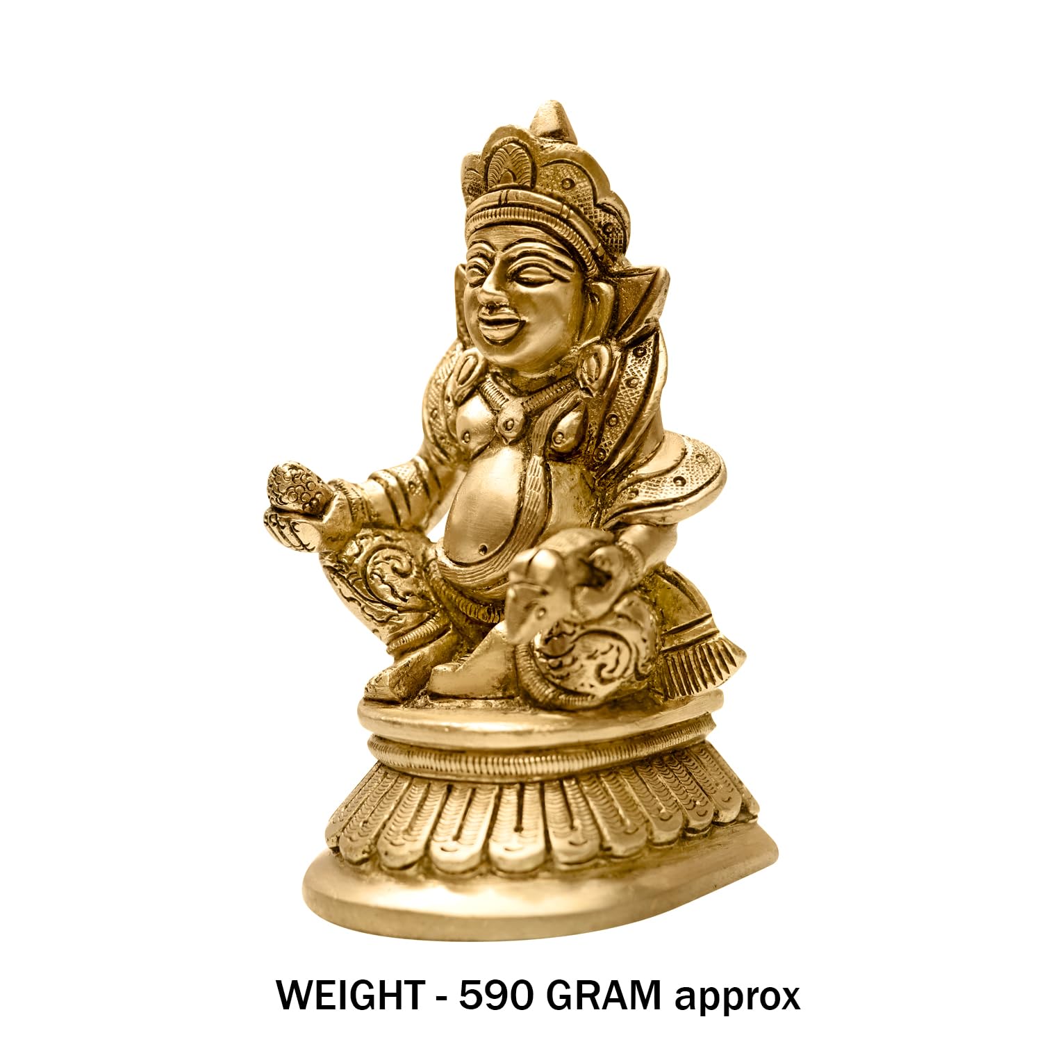 Vastu Vardan Brass Kuber Statue | Height - 12 Cm Aprrox. | Weight - 560 Gram Approx. | Vastu Idol For Home And Office | Zonal Pl