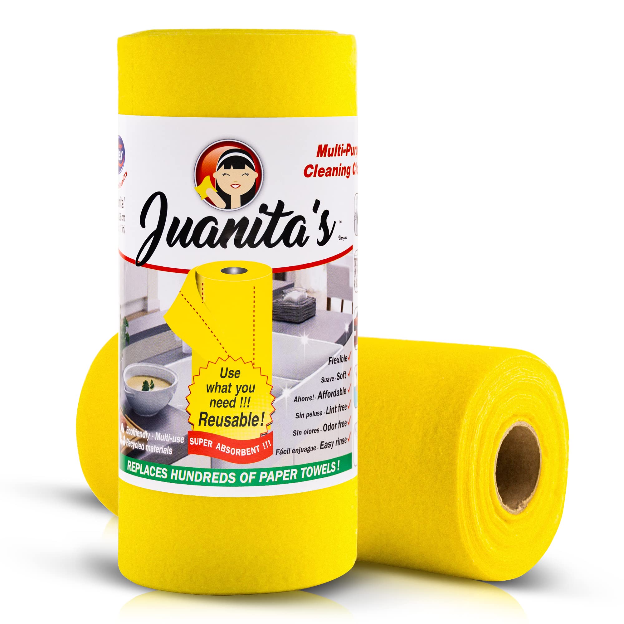 Juanitas, Un Paper Towels, Reusable Paper Towels, Reusable Paper Towels Washable Rolls, Cloth Paper Towels, From Cellulose, Ultr