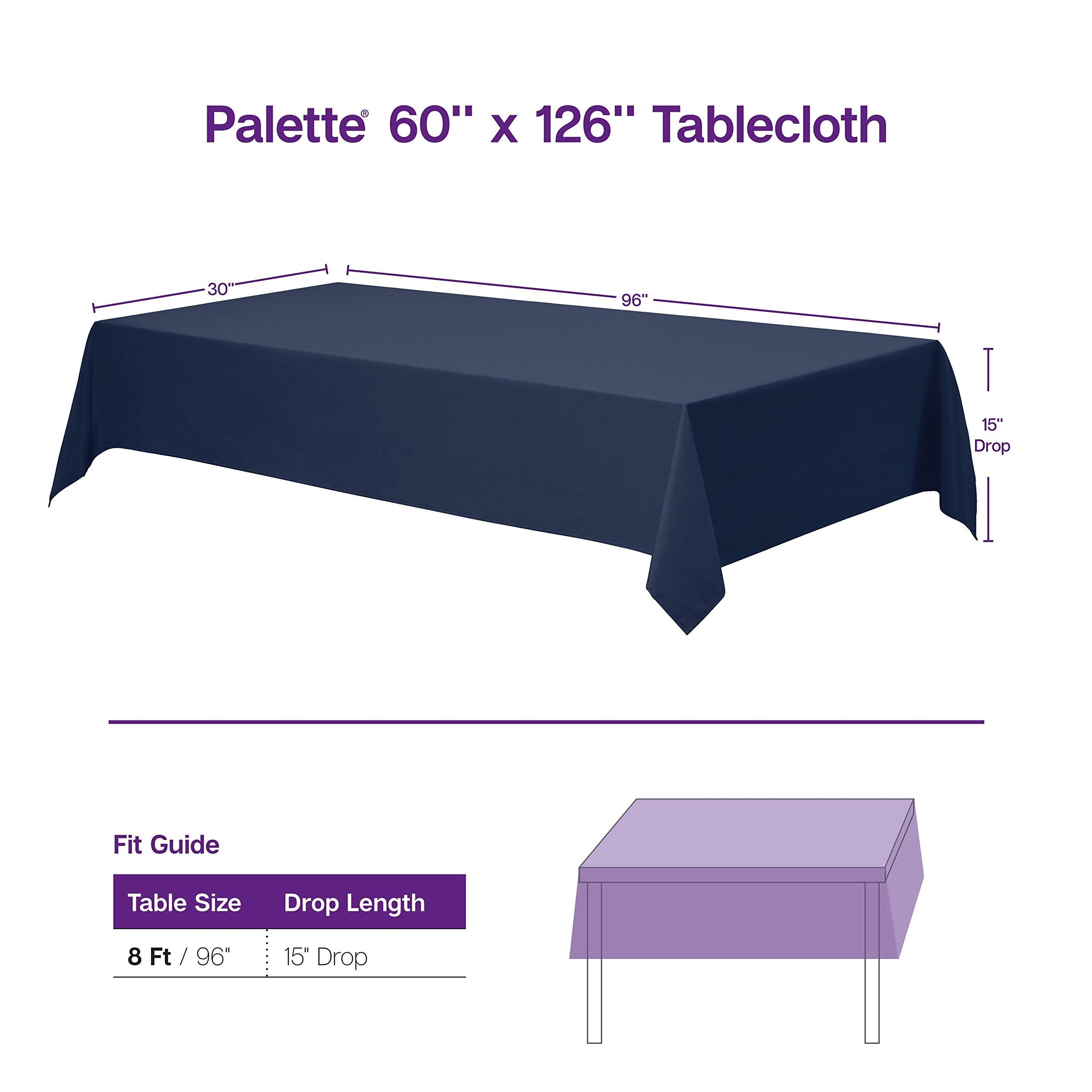 Gee Di Moda Rectangle Tablecloth - 60 X 126 Inch Lavender Table Cloth For 8 Foot Rectangle Table - Heavy Duty Washable Fabric -