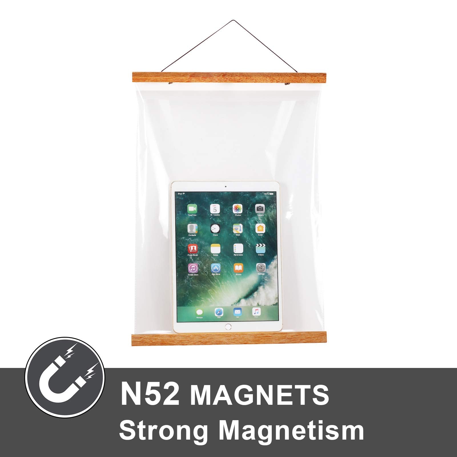 WITCOLOR Magnetic?oster Hanger Frame  Teak Magnet Poster Frame 19x13 19x25 19x27 for Posters  Kids Paintings  Photos  Maps  Scrolls  Picture  Canvas Works?nd?rt?rints(2 Pack)
