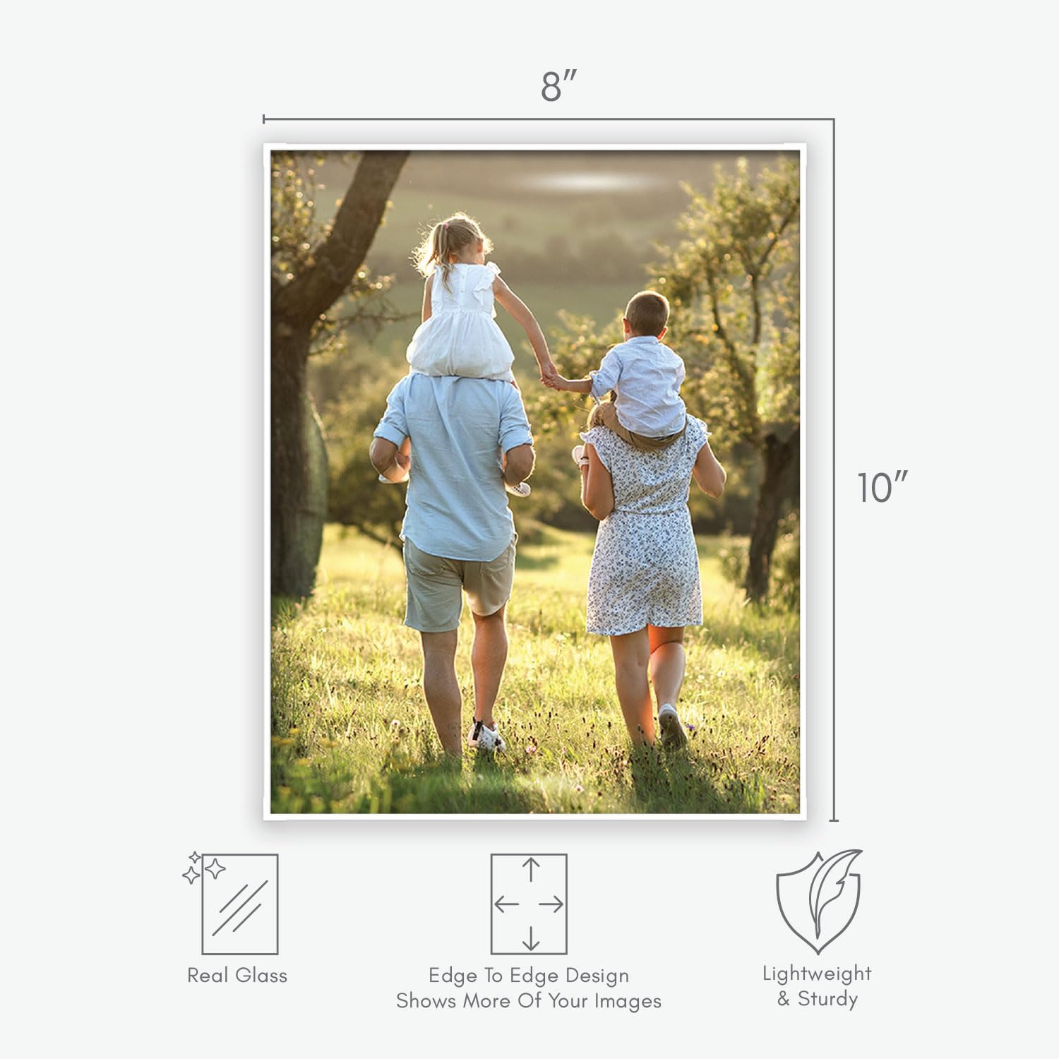 MANTELLO ESSENTIALS 8 x 10 Photo Frame Set, 8 x 10 White Picture Frames, Front Loading Picture Frames 8x10, Set of 6