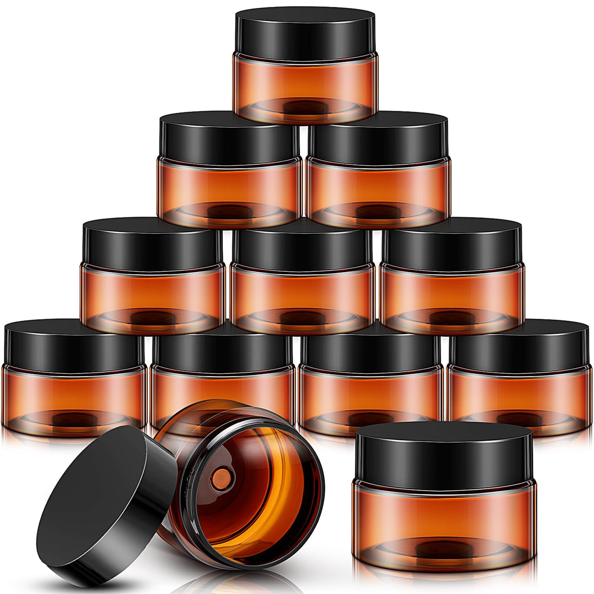 Satinior Empty 12 Pack Plastic Storage Favor Jars Wide Plastic Containers With Lids For Beauty Products, Diy Making Or Others (A