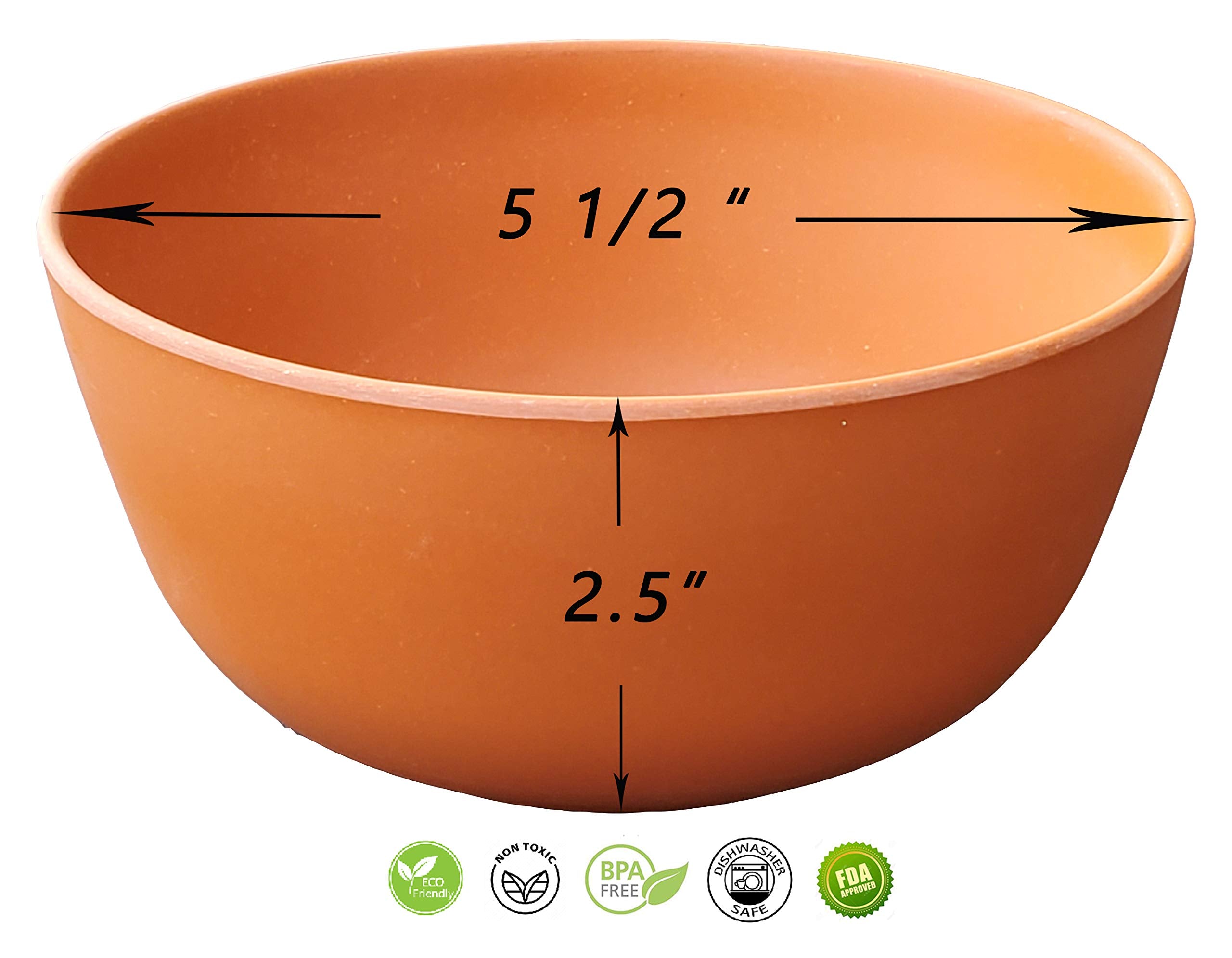 1 Click Bamboo Fiber Bowls, Set Of 4, Multicolor, Dinnerware, Reusable,15 Oz, Dishwasher Safe, For Salad, Soup, Cereal, Pasta, S