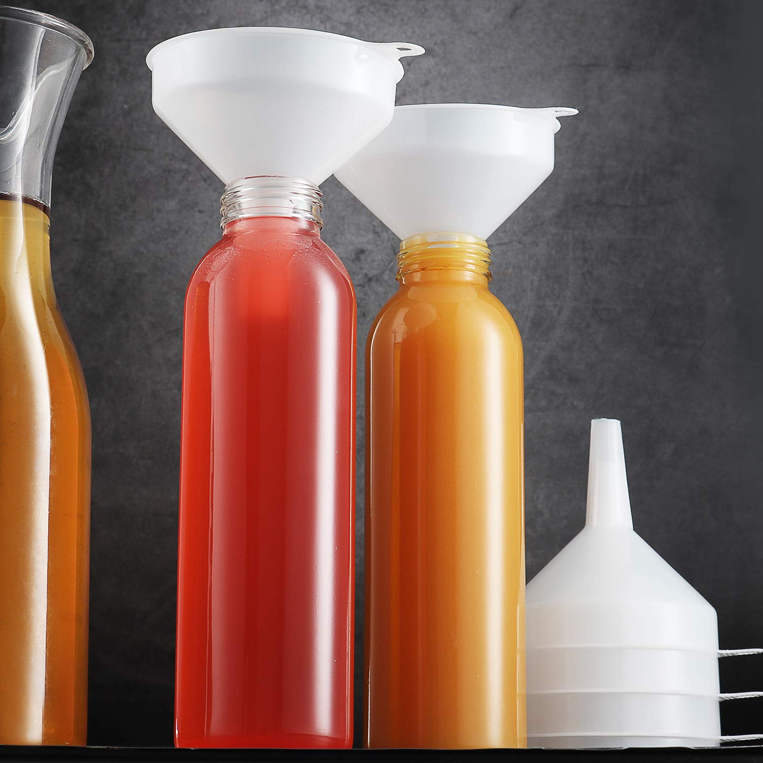 6 Pack - 3.5'' Funnels For Filling Bottles -Multi-Purpose Funnels For Kitchen Use - Plastic Funnel Set With Long Reaching Spout