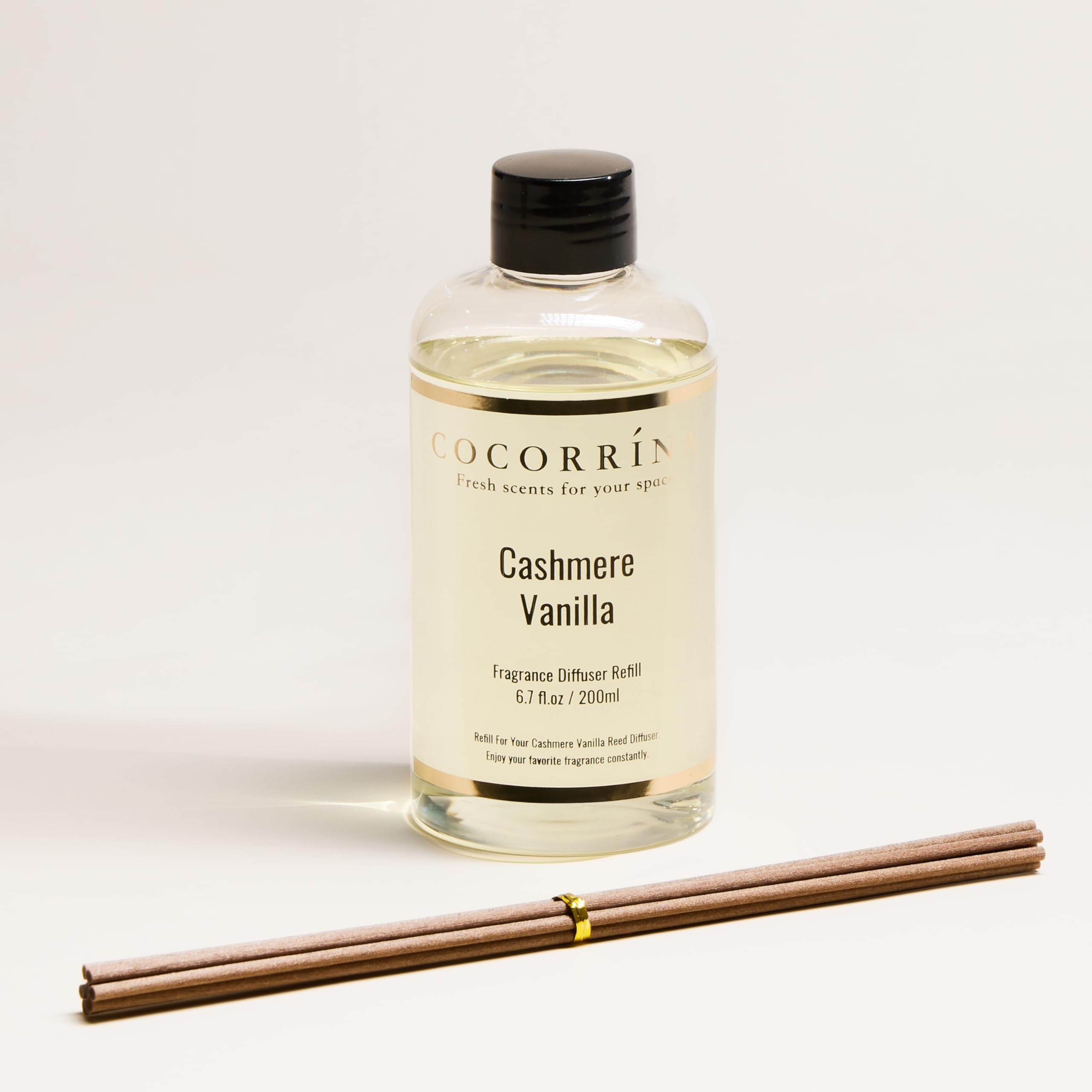 COCORR  NA Reed Diffuser Refill - Cashmere Vanilla 6.7 Fl.oz Reed Diffuser Refill with 8 Sticks