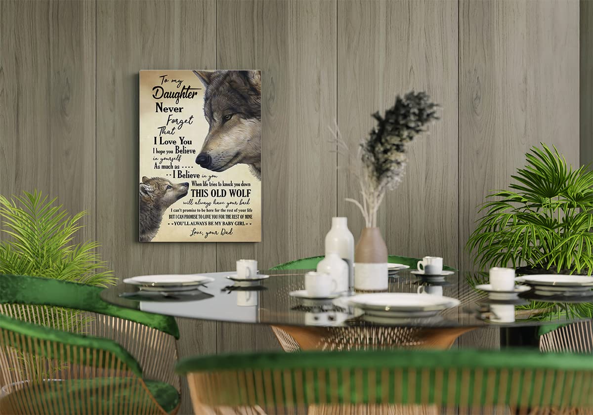 Bxfahzj Wolf Meaning Quotes To My Daughter Wall Art Canvas Inspirational Saying Themed 11X14 Inch Prints Decor For Home Girls Ro