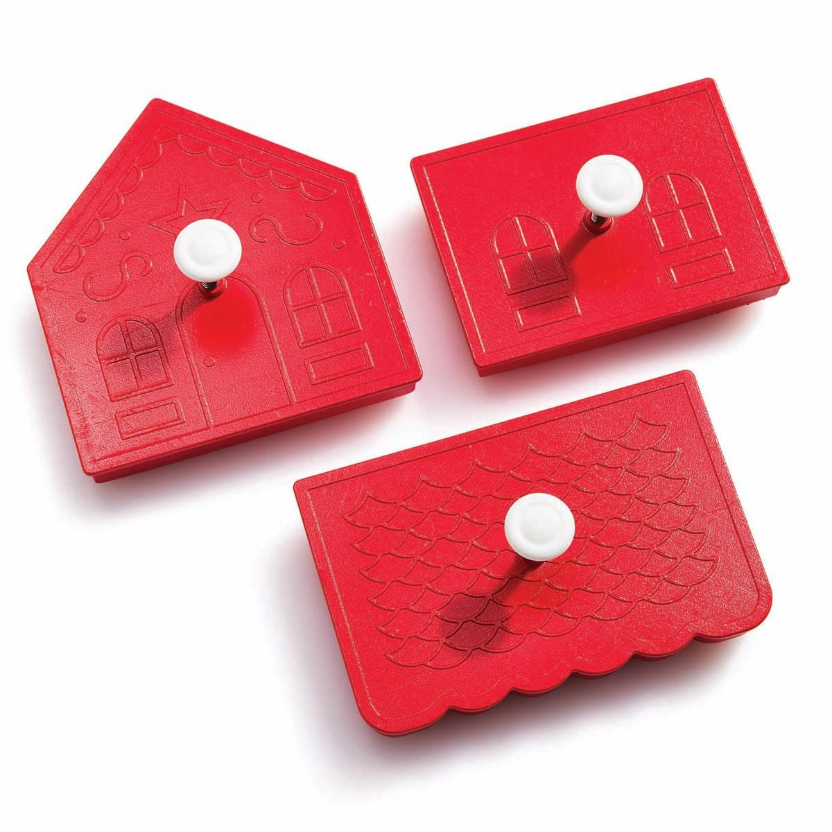 King Arthur Baking Company 3-D Gingerbread Embossing Cutters, 3 Piece Set, For Embossed Three Dimensional Gingerbread Houses For