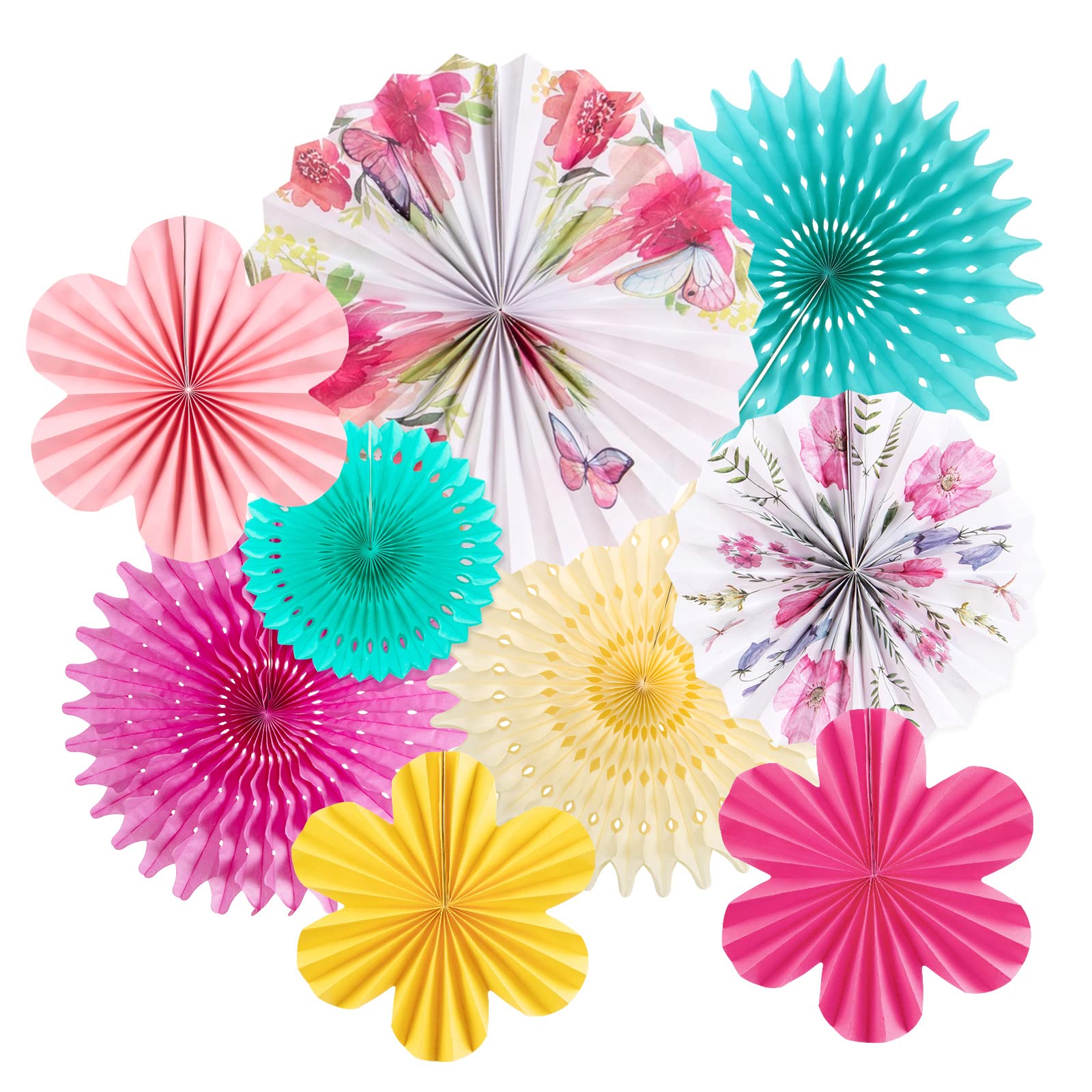 Sunbeauty Paper Flowers Decorations For Wall Tea Party Decoration Paper Fans Classroom Decoration Paper Floral Backdrop Decor Pa
