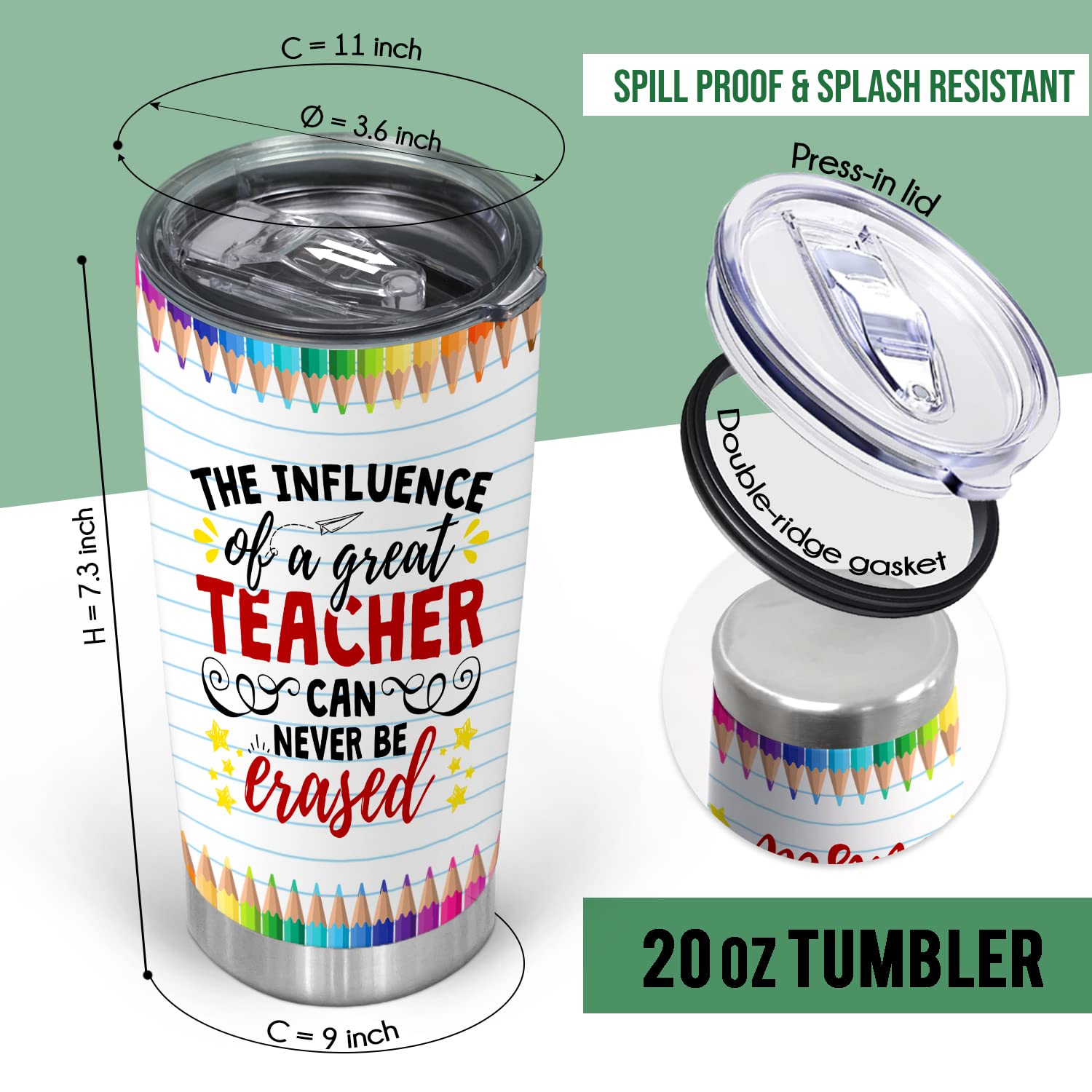 Teezwonder Teacher Appreciation Gifts For Women - Teachers Day, Graduation, Appreciation Week, Back To School, Birthday, Christm