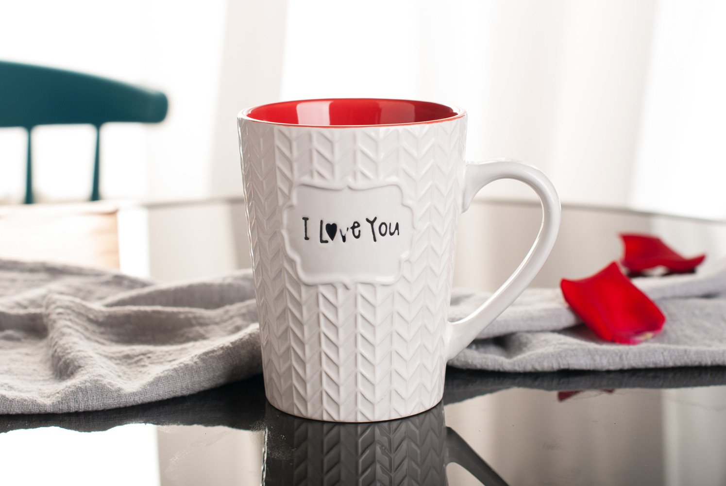Ynsfree I Love You Mug 16 oz Coffee Tea Cup for Dad/Father/Mom/Grandma/Ladies/Wife Birthday/Christmas/Anniversary/Valentine Holidays Ceramic Mugs