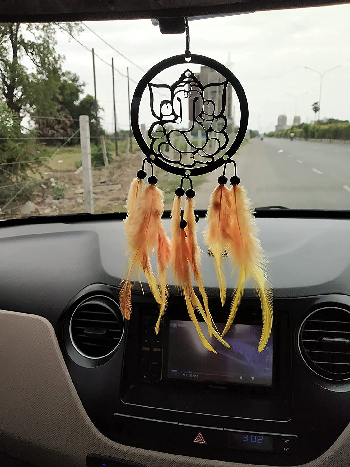 Rahi Enterprise Dream Catcher Lord Ganesha Hand Made for Positive Vibes, Wall Decor and car Hanging Made with Acrylic Material w