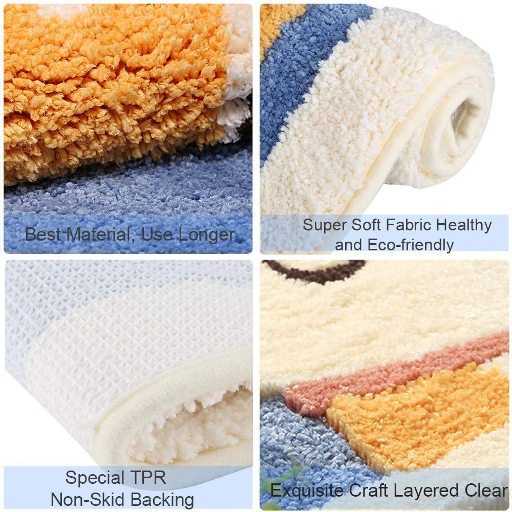 Ankah Bath Mat Cute Shower Rug  Luxury Shaggy High Absorbent and Anti Slip  Machine Washable Fit for Bathtub  Shower and Bath Room  20'' x 32''  Cute Dog