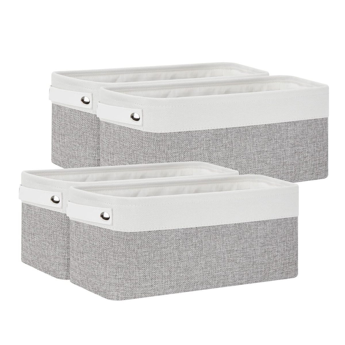 Bidtakay Small Bins For Organization Fabric Baskets For Toilet Paper Storage [4-Pack] Collapsible Narrow Baskets For Towels Sock