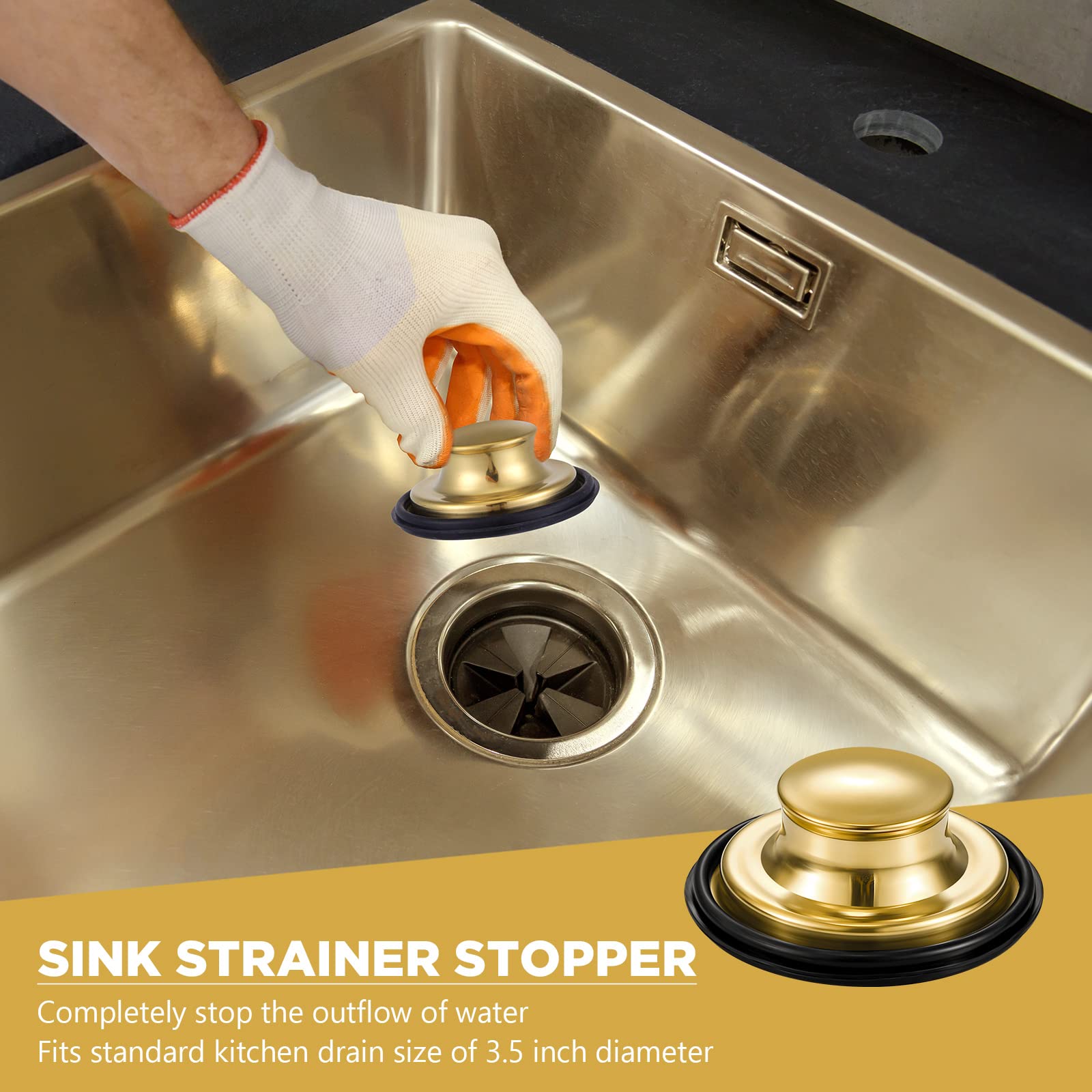 Retisee 2 Pcs Kitchen Sink Drain Strainer Kitchen Sink Stopper Kit Basket Stainless Steel Sink Filter Anti Clogging Sink Plug Fo