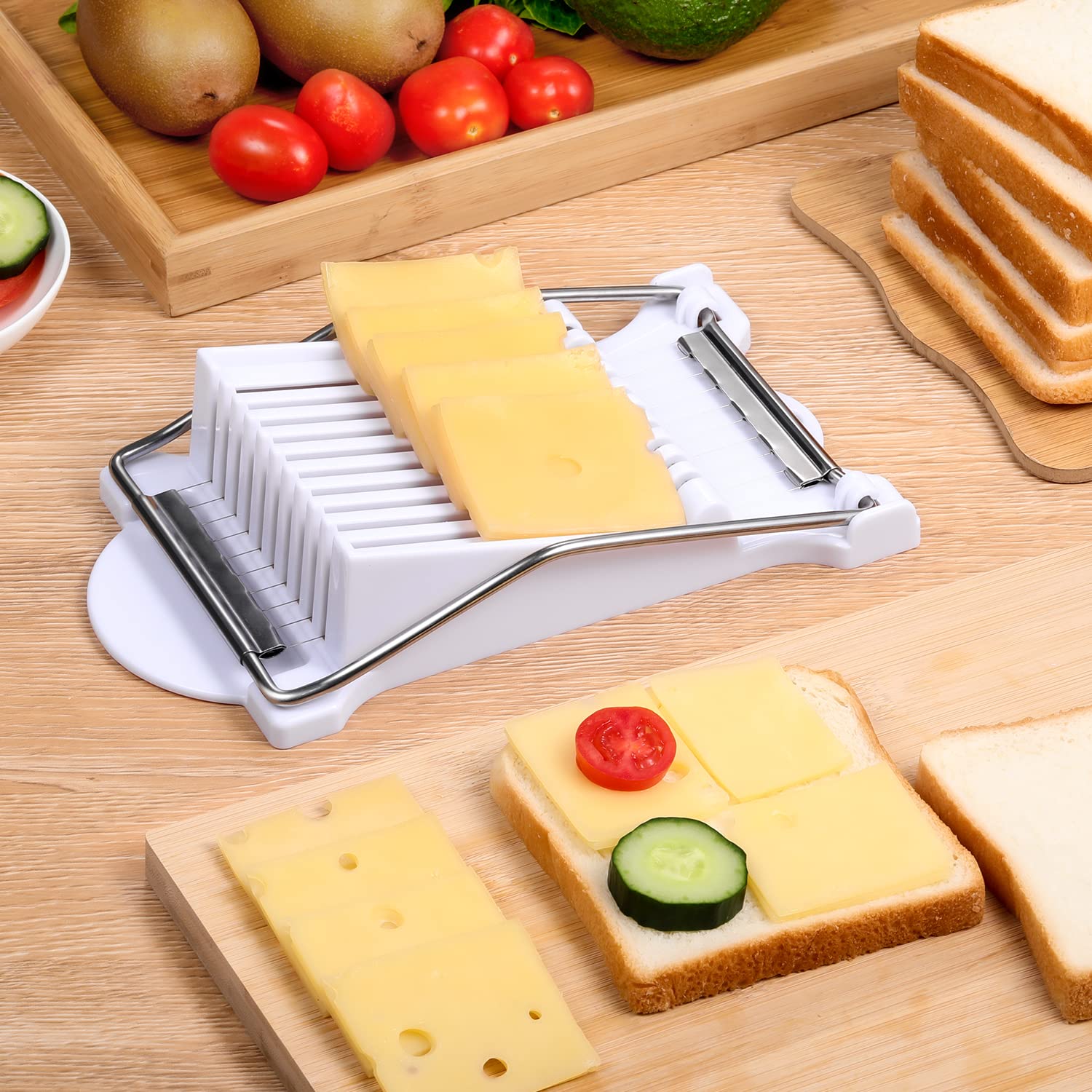 Dulcicasa Luncheon Meat Slicer - Slices Eggs, Cheese, Liver, And Fruit - Perfect Tool For Soft Fruits And Canned Meat Loaves - S