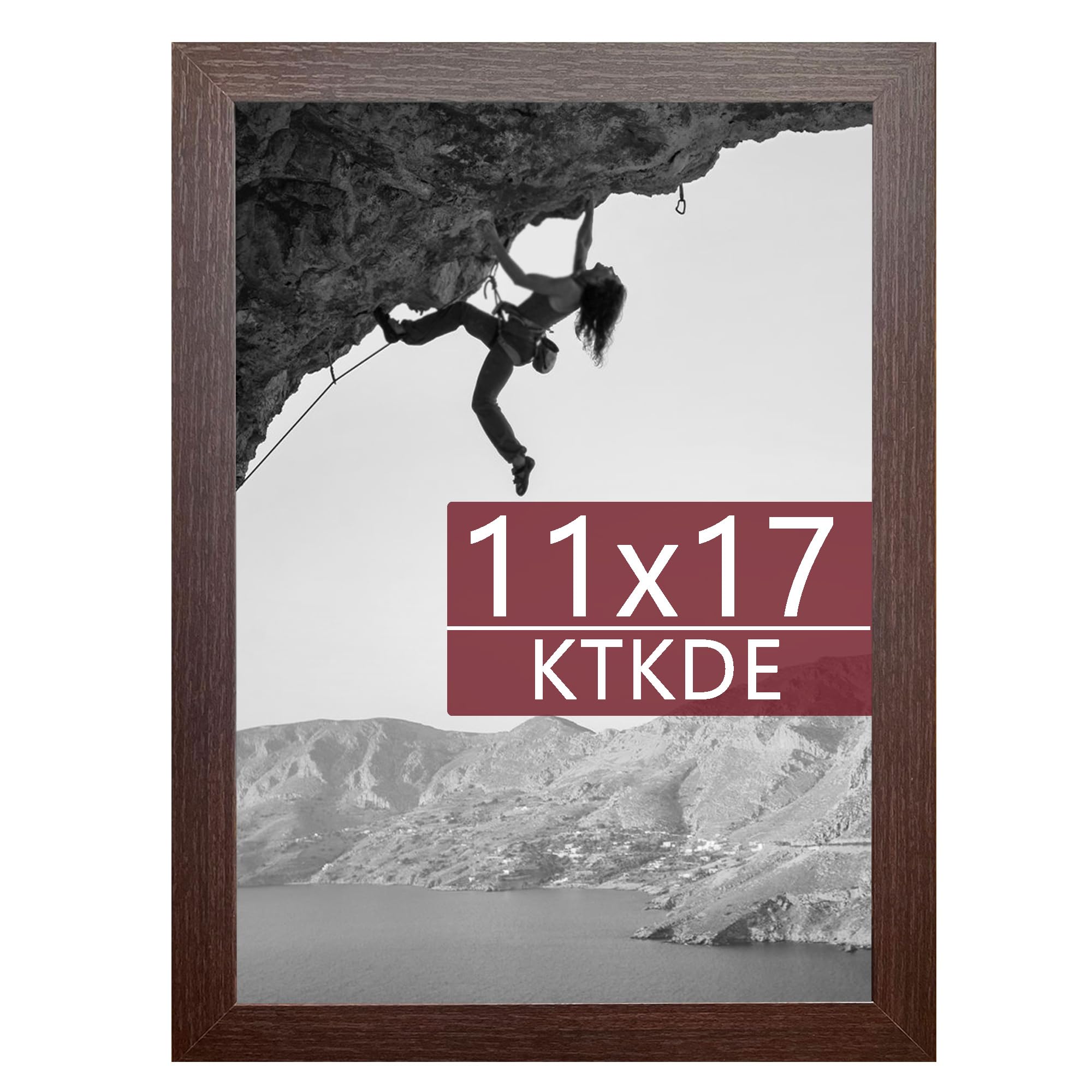 KTKDE 11x17 Picture Frame Wooden Shatter Resistant Glass, Rectangle Photo Frame for Photos,Studio Gallery Wall Hanging Posters &