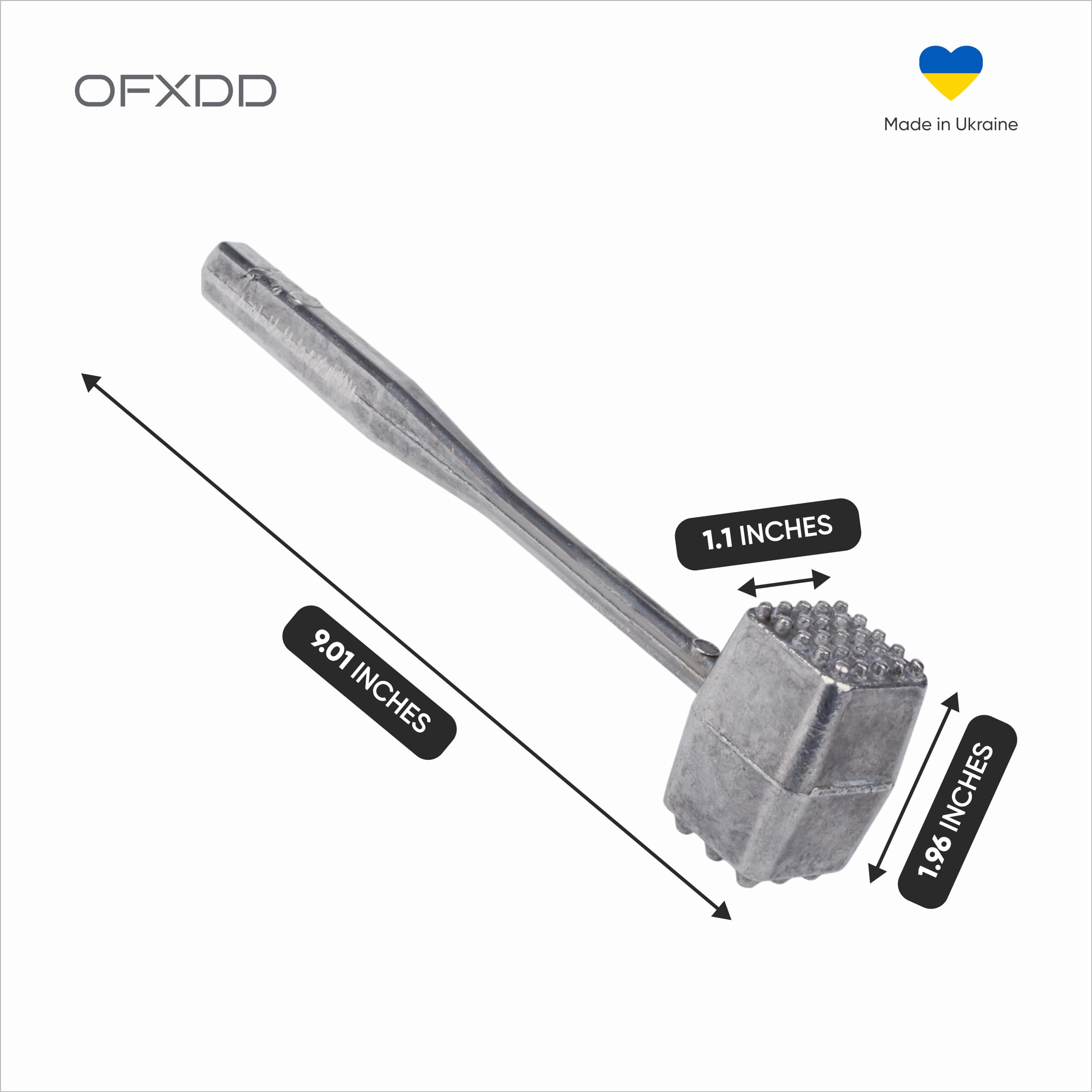 Commercial Aluminum Meat Tenderizer Mallet for Bbq - Professional Heavy Metal Food Hammer Tool Dishwasher Safe for Kitchen