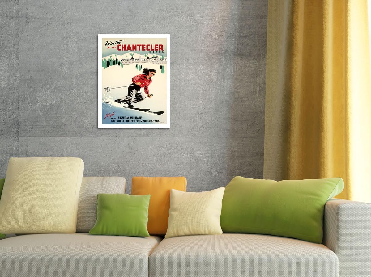 Chantecler Hotel - Laurentian Mountains - Sainte-Adle Quebec Canada - Vintage Travel Poster By Roger Couillard C.1950S - Master