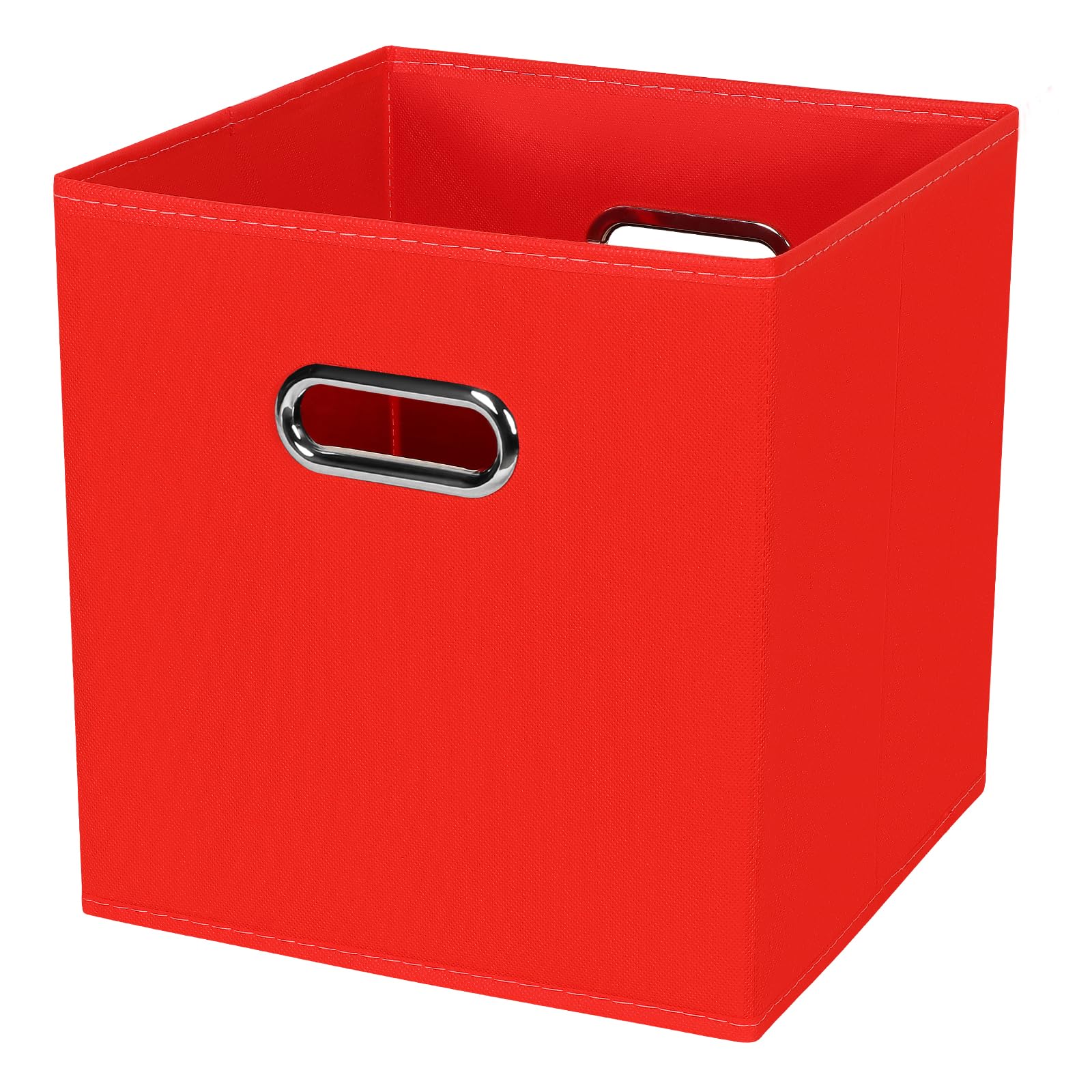 Heayeeg Black Foldable Storage Cubes Bins , Fabric Storage Box Cubes Organizer Baskets With Dual Handles For Home Organizer (Red