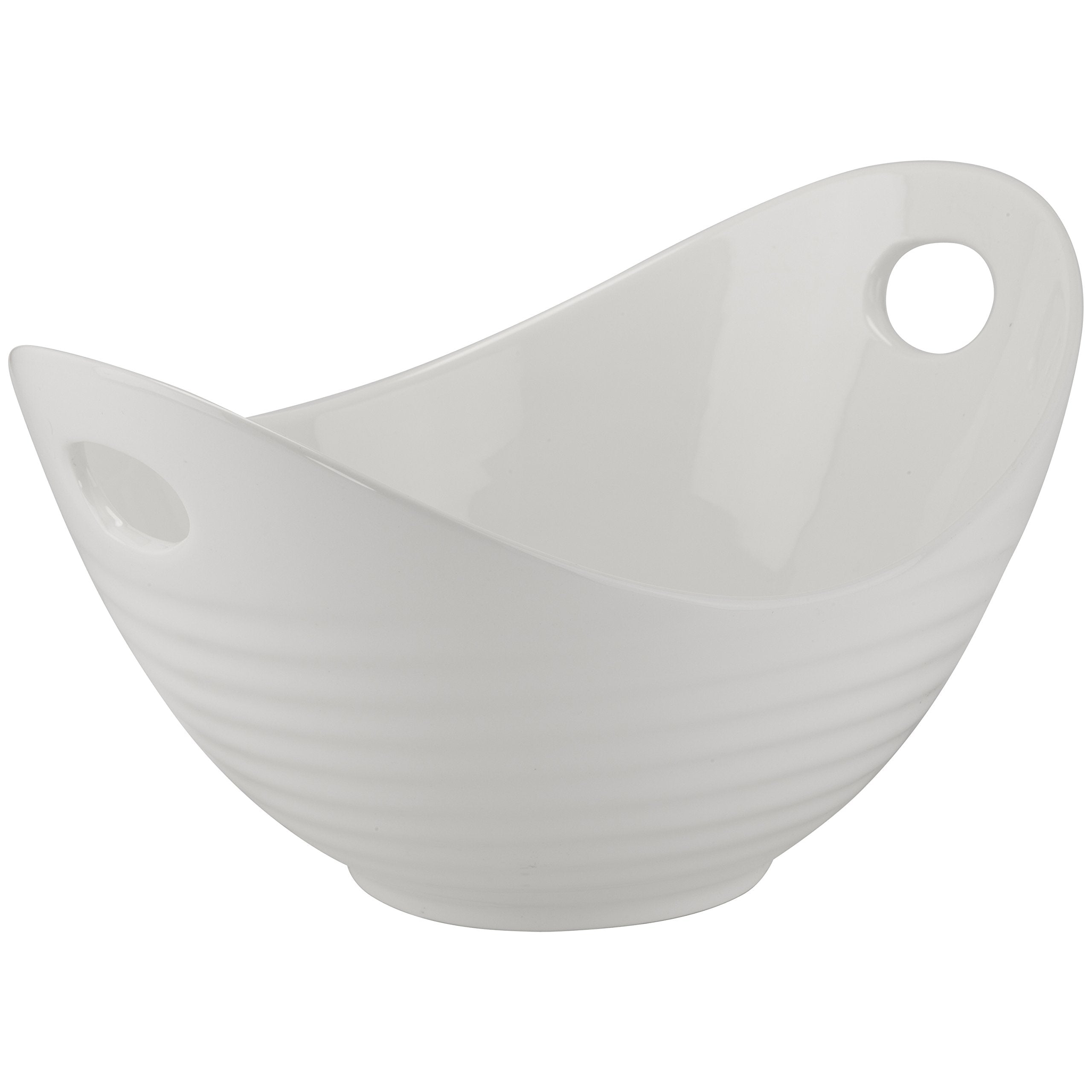 10 Strawberry Street Whittier 12.5/80 Oz Boat Bowl with Ribbed Texture, White