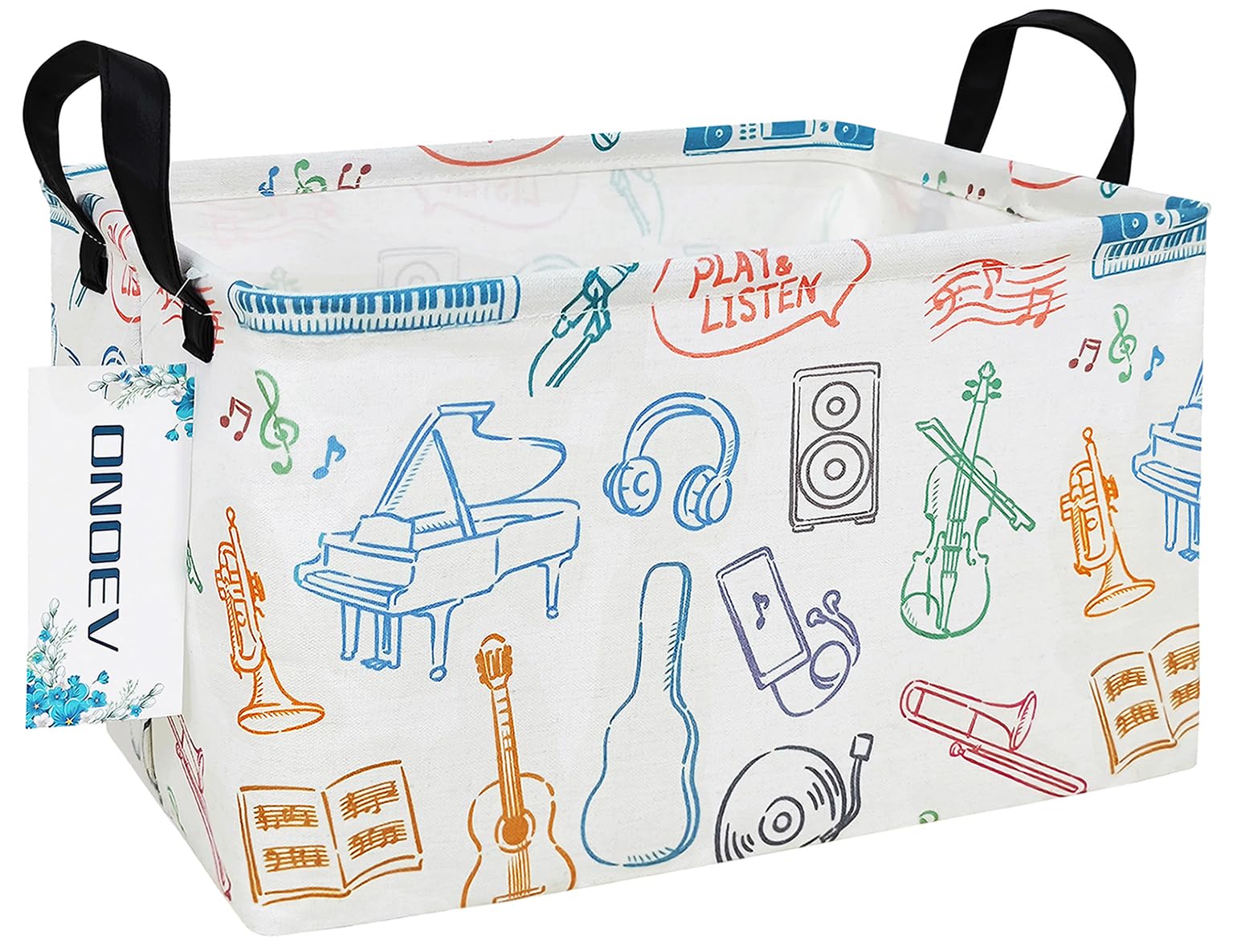 ONOEV Rectangular Folding Laundry Basket,waterproof Canvas Basket,gift basket,Suitable for children s room,Clothes,Toys Storage(