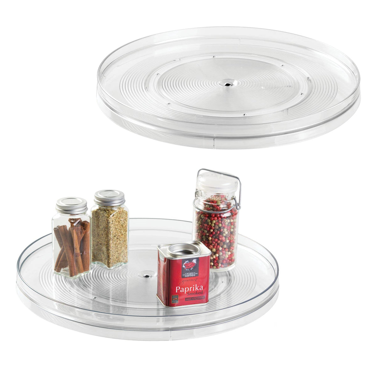 Idesign 54730M2 Linus Turntable Kitchen, Pantry Or Countertop Organization, 14'' Inch, Clear, 2 Count