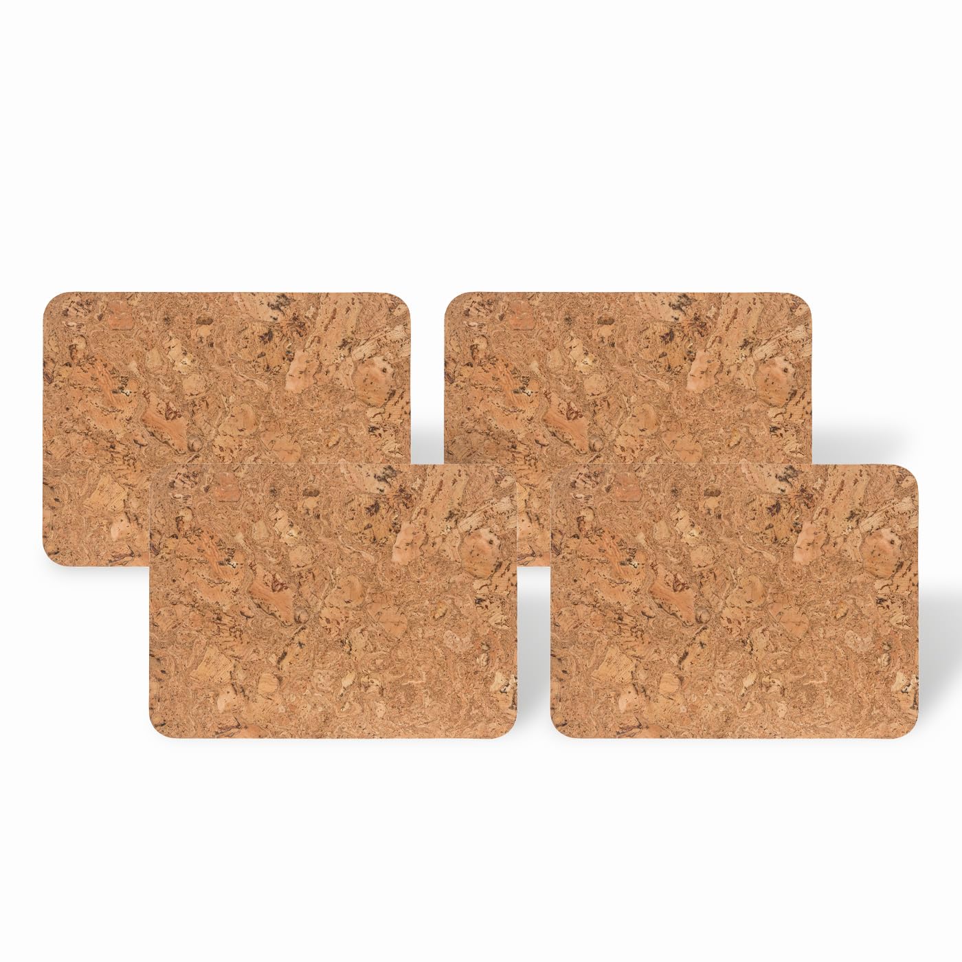Casafina 15.75'' X 11.75'' Set Of 4 Rectangular Placemats - Cork Collection, Iceberg Natural | Heat Safe Tableware | Natural Por