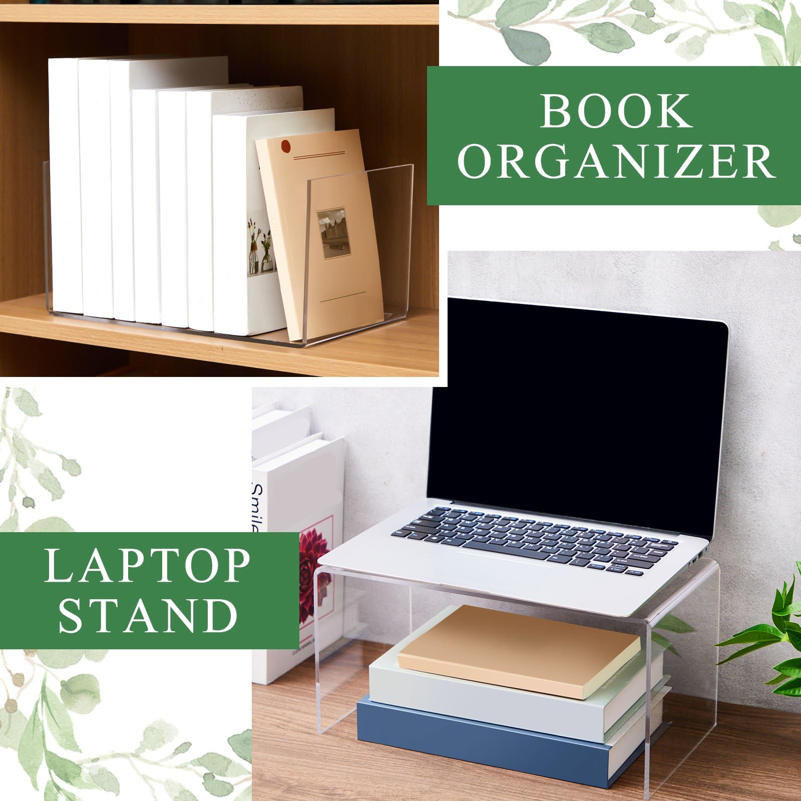 RattanView 2 Pcs 12 Inch, 14 Inch Large Acrylic Risers Display Stands 5 mm Thick Acrylic Shelf Riser Showcase for Collectibles J