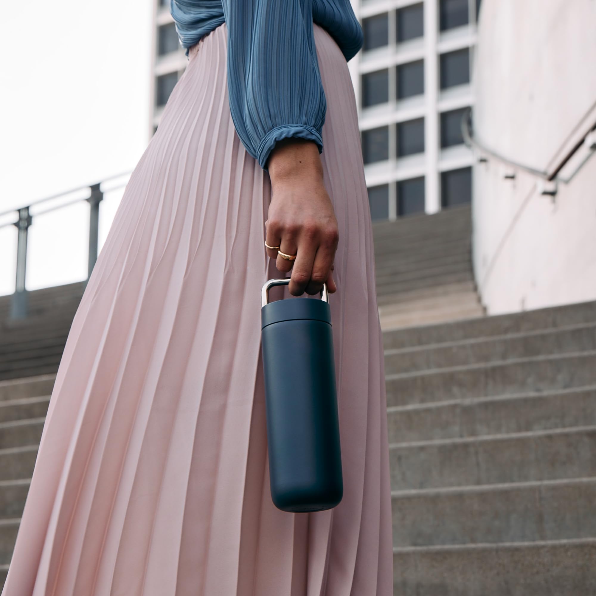 Fellow 20 Oz Carter Carry Vacuum Insulated Tumbler For Water, Tea, Coffee, Smoothies, & More - Stainless Steel - Keeps Heat For