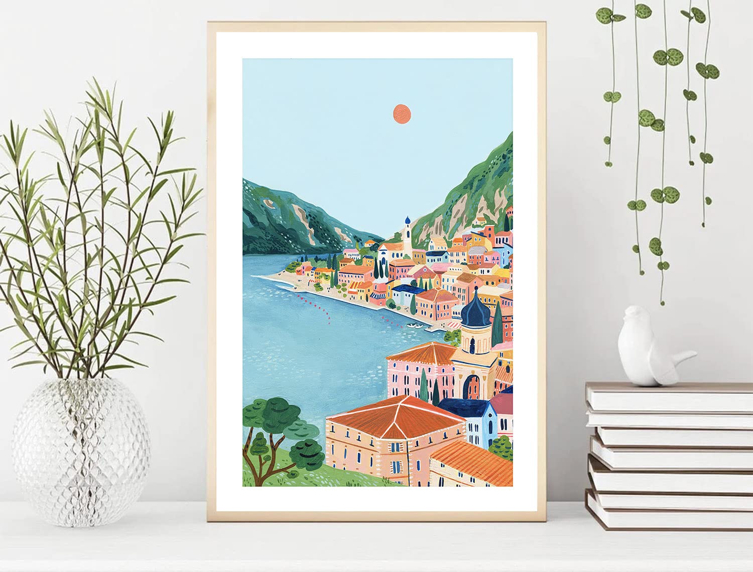 Nationcog Lake Garda Travel Print, Italy Art Print, Travel Gift, Travel Poster, Europe Print, Italian Lakes, Northern Italy, Hou