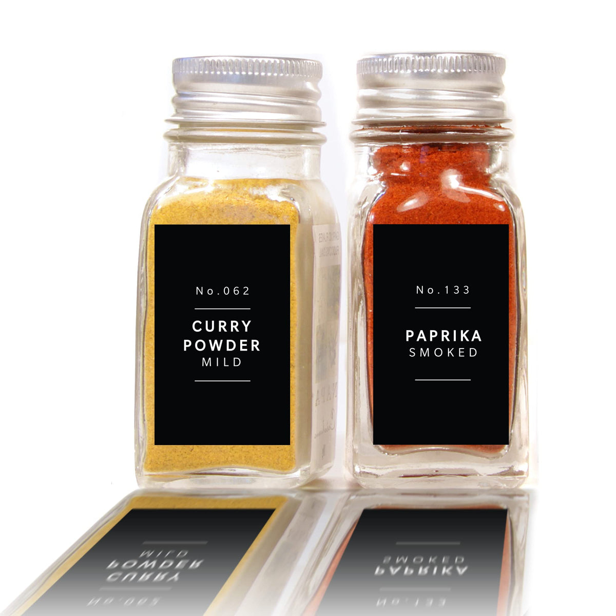 Lovable Labels Farmhouse Minimalist Black Spice Jar Labels - 184 Preprinted + 8 Blank Write-on Stickers Dishwasher Save & Waterp