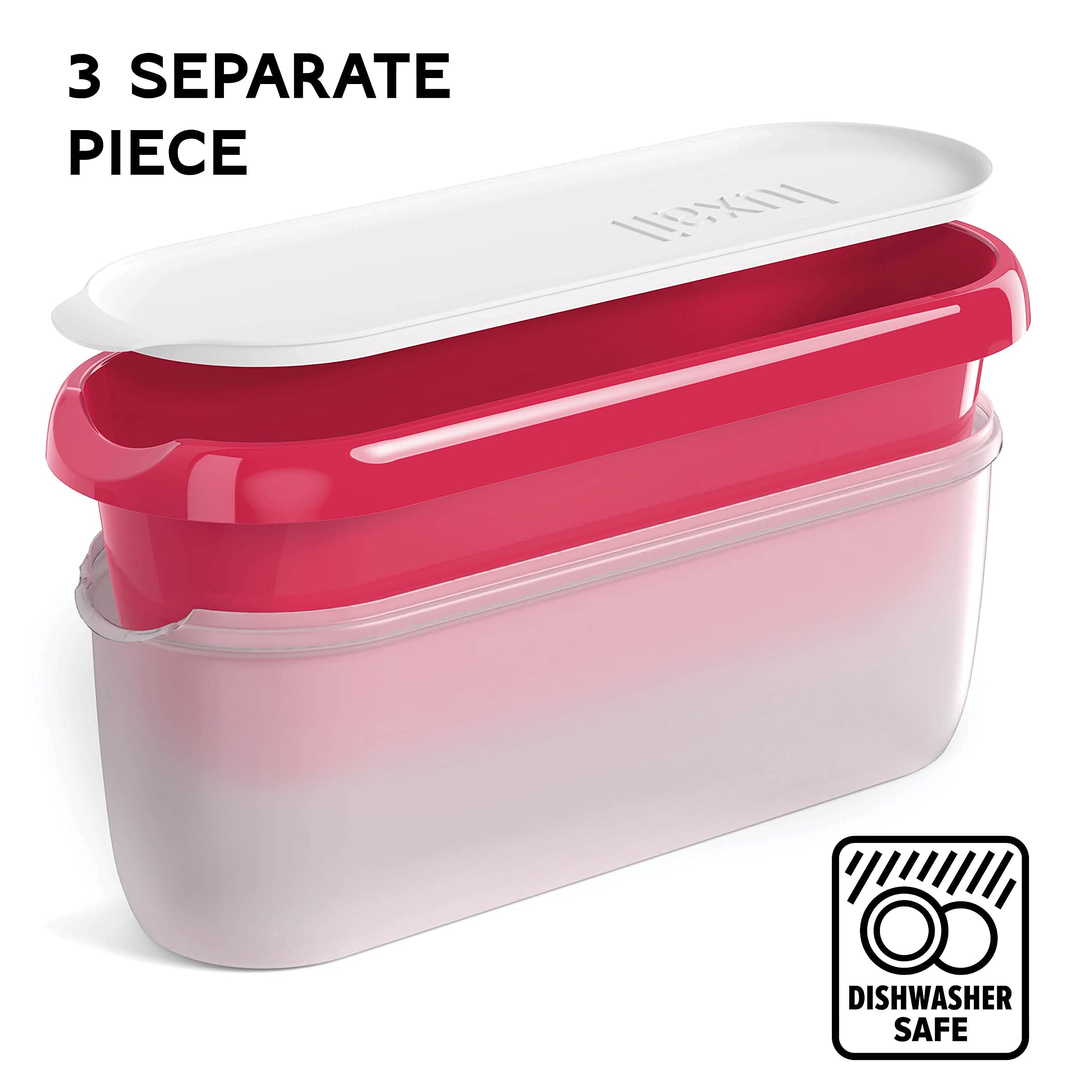 Ice Cream Containers For Homemade Ice Cream, Reusable Storage Freezer Ice Cream Container With Lids,2 Pack, Bpa Free, Dishwasher