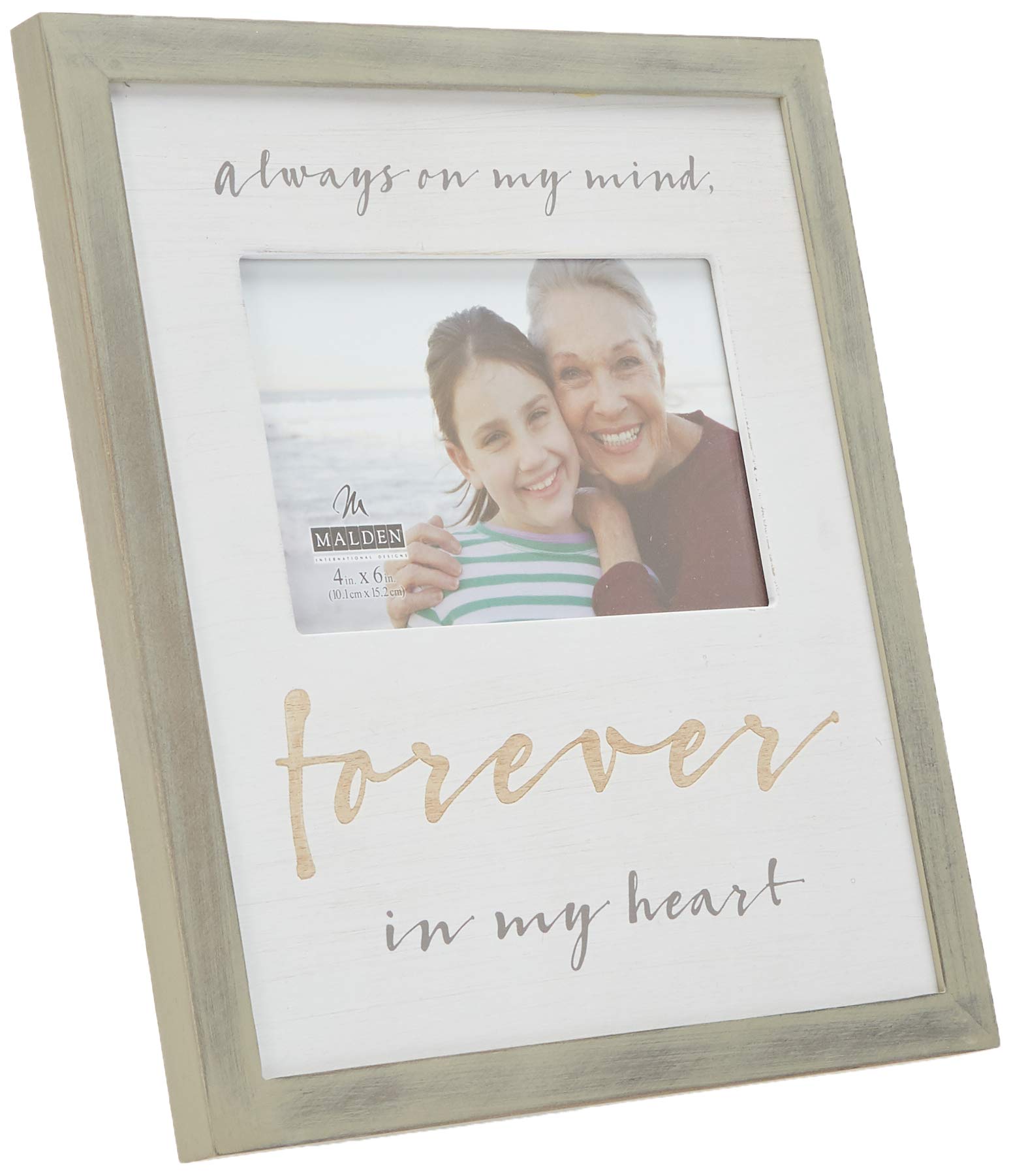Malden International Designs 4x6 Remembrance Picture Frame Always on my mind, forever in my heart MDF Wood Picture Frame Wood ma