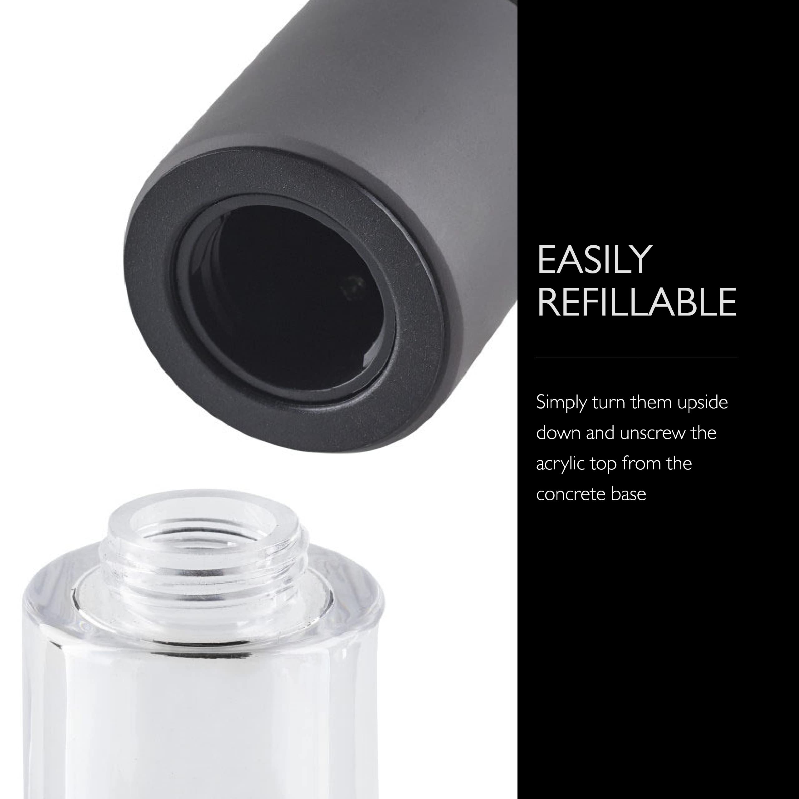 Cole & Mason Regent Concrete Stemless Salt & Pepper Mill Gift Set - Refillable Salt & Pepper Grinder Set With Carbon Steel Preci