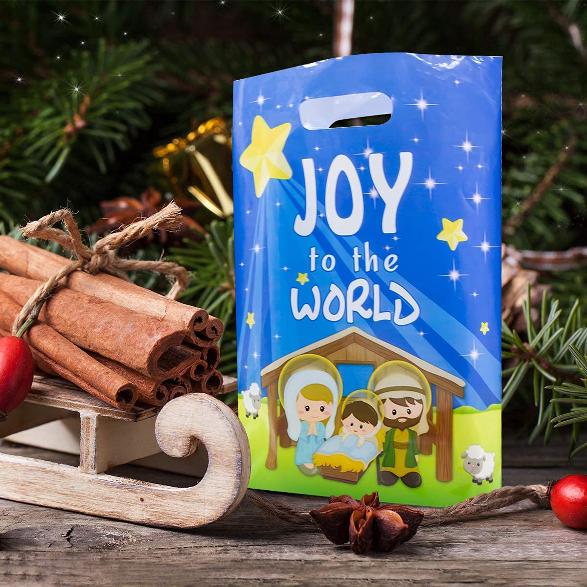ceiba tree Nativity Goodie Bags Treat Goody Bags for Vacation Bible School Xmas Nativity Party Supply 25Pcs