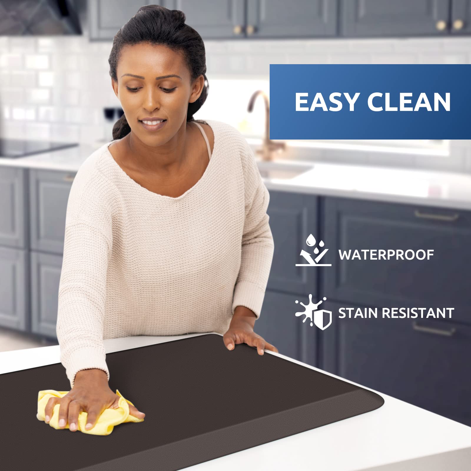Kitchenclouds Kitchen Mat Cushioned Anti Fatigue Kitchen Rug Non Slip Standing Mat Comfort Floor Mats For Sink Office (17.3''X28