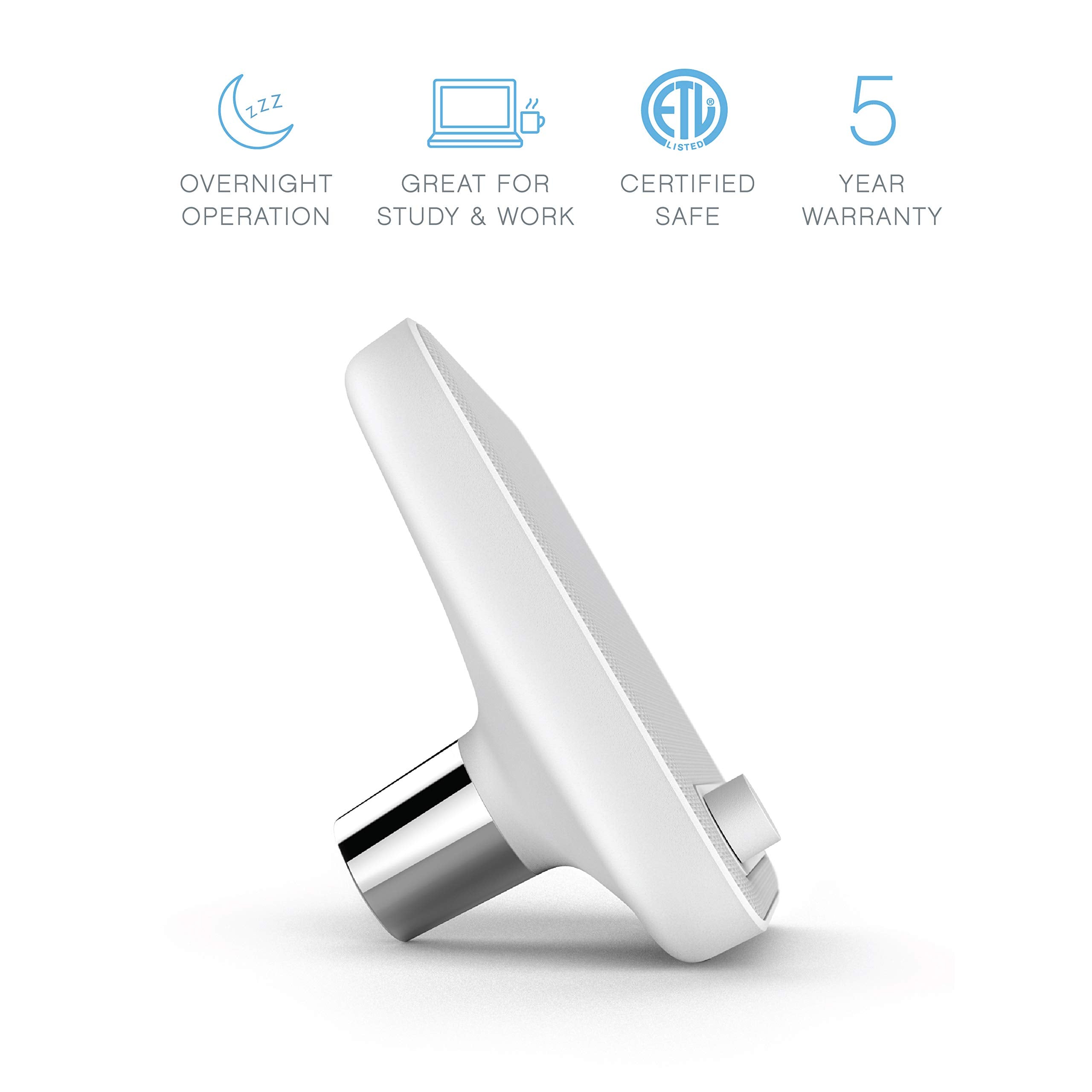 Pure Enrichment WAVE Premium Sleep Therapy Sound Machine with USB Charger - Seamless Looping with 6 Soothing All-Natural Sounds  & Auto-Off Timer - Easily Portable for Travel (White) Patented Design