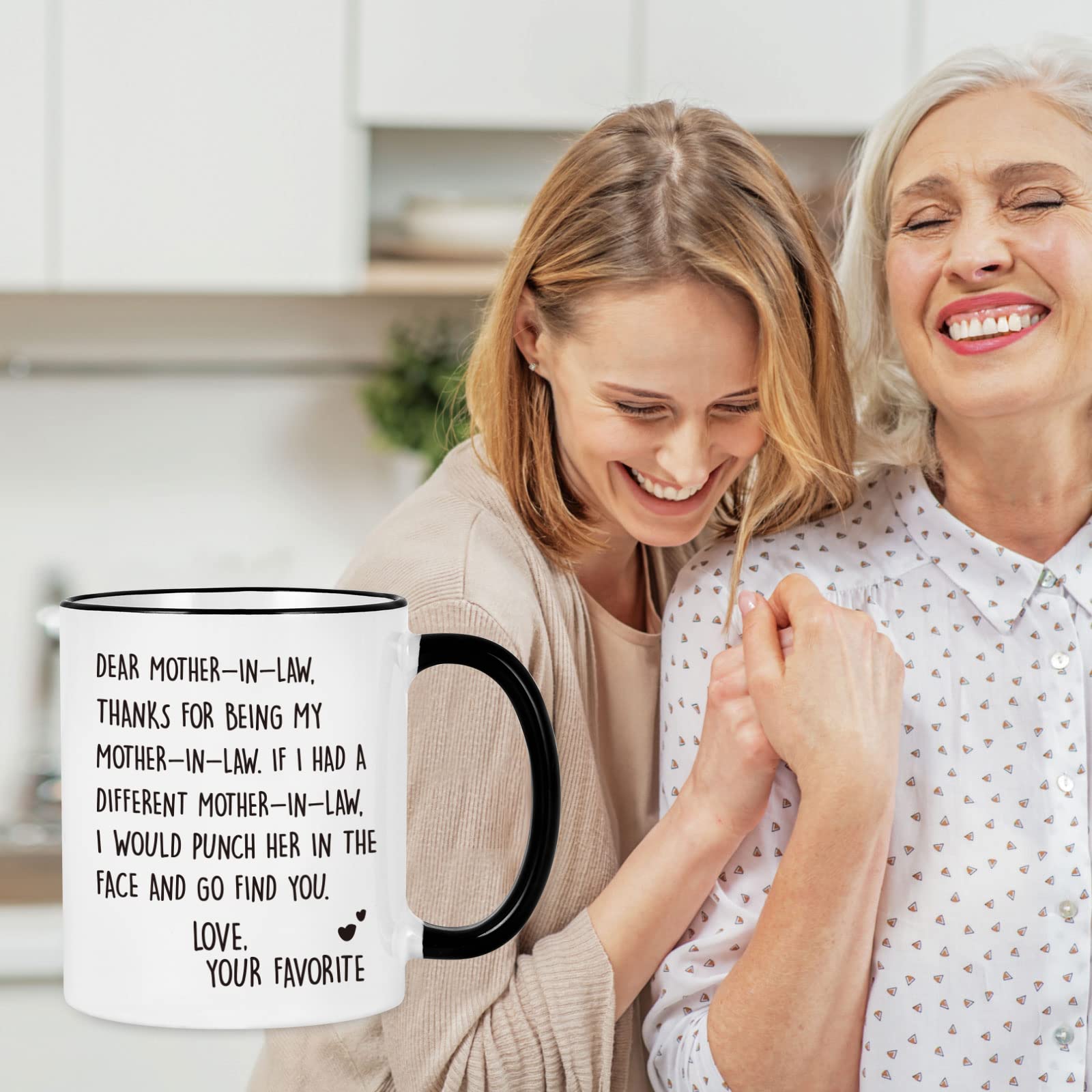 YHRJWN Christmas Mothers Day Gifts from Daughter in Law  Dear Mother in Law Coffee Mug  Mother in Law Gifts from Daughter in Law  Birthday Mother's Day Gifts for Mother in Law  11 Oz White