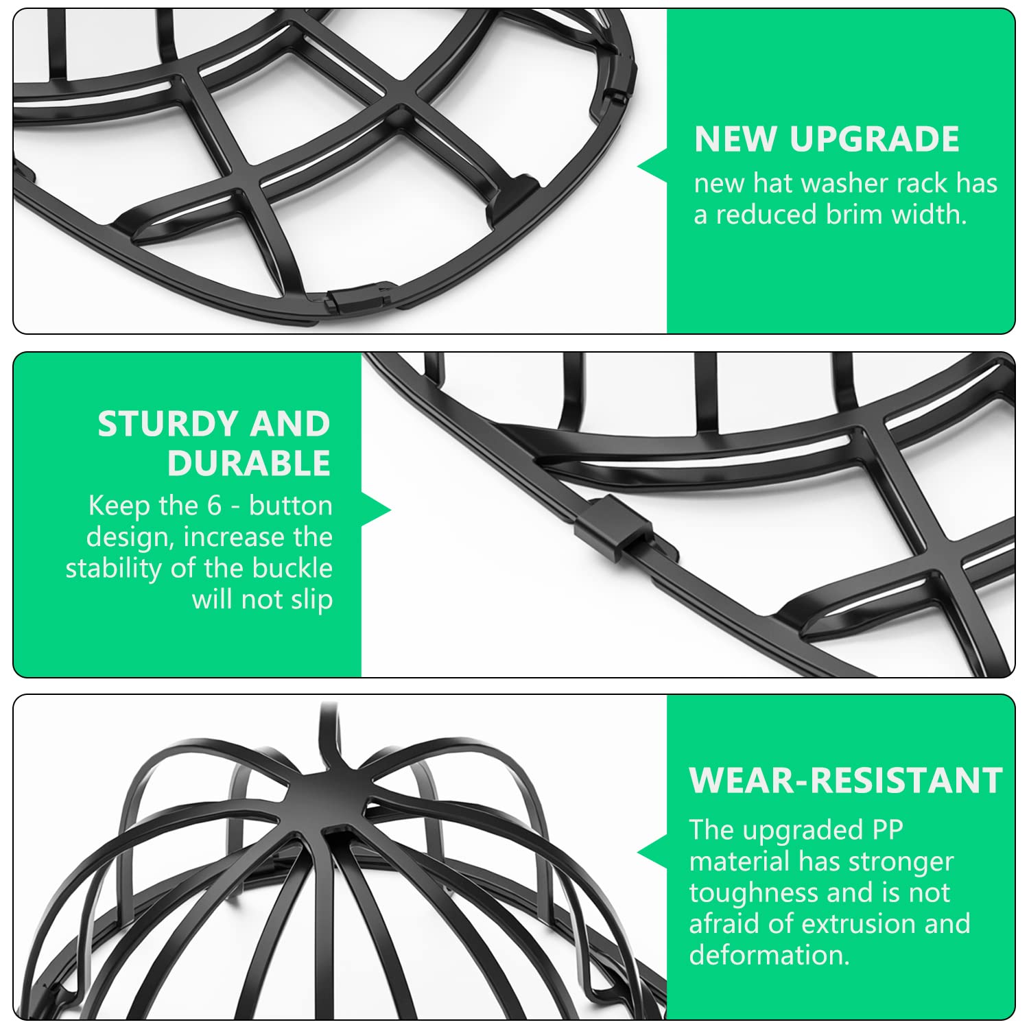 Coopache 4 Pack Hat Washer For Baseball Cap Washer Cage For Washing Machine,Ball Cap Washing Frame Hat Cleaner Holder Protector