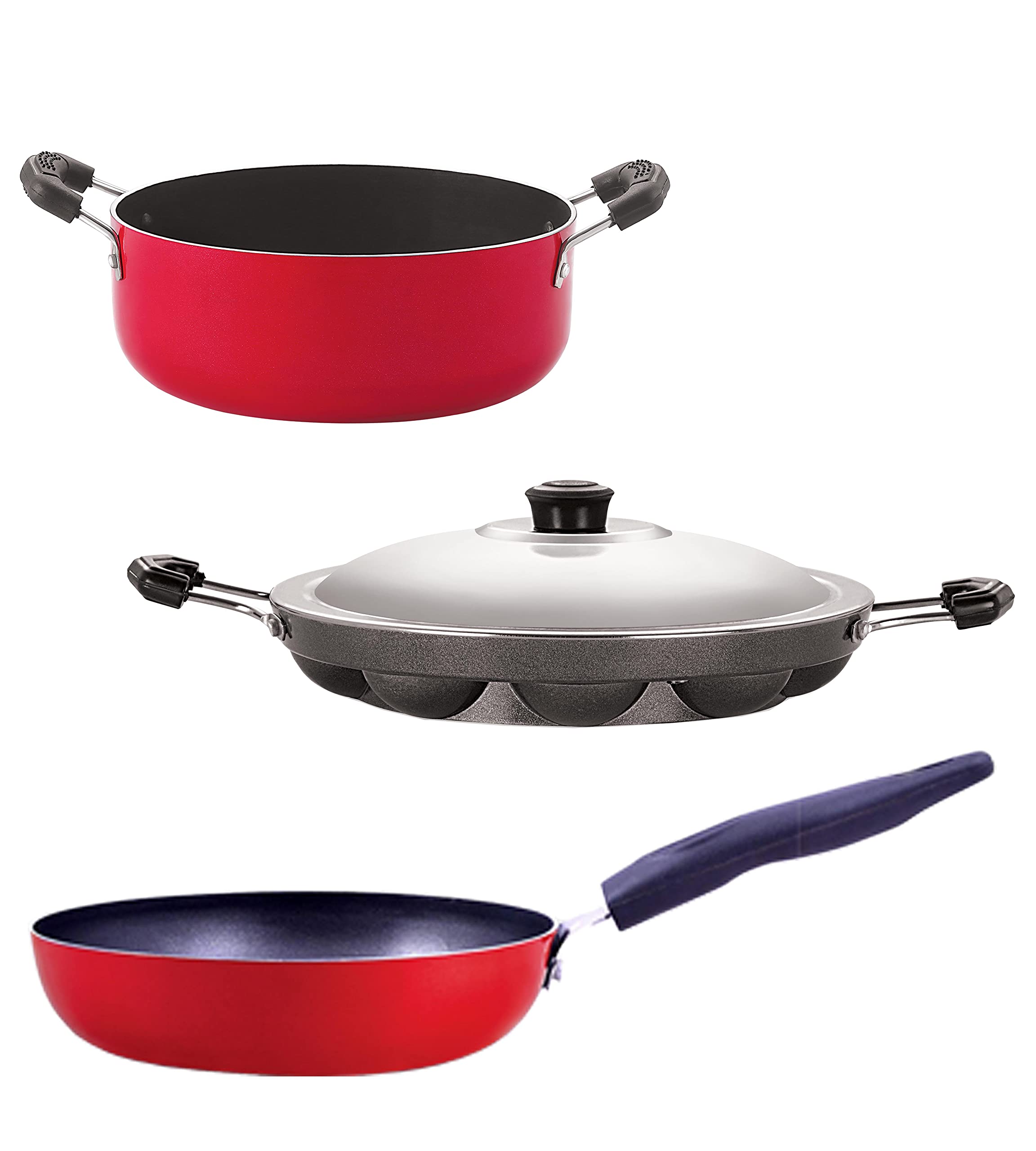 Nirlon NonStick Aluminium Cookware Gift Set Of 3Pieces (Gas Compatible)(Cvg_Ap12_Cs24)