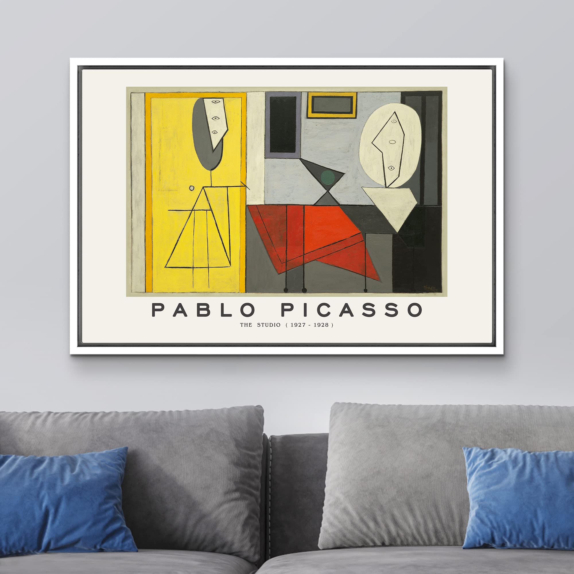 Wall26 Framed Canvas Print Wall Art The Studio By Pablo Picasso Historic Classical Illustrations Fine Art Decorative Vintage Zen