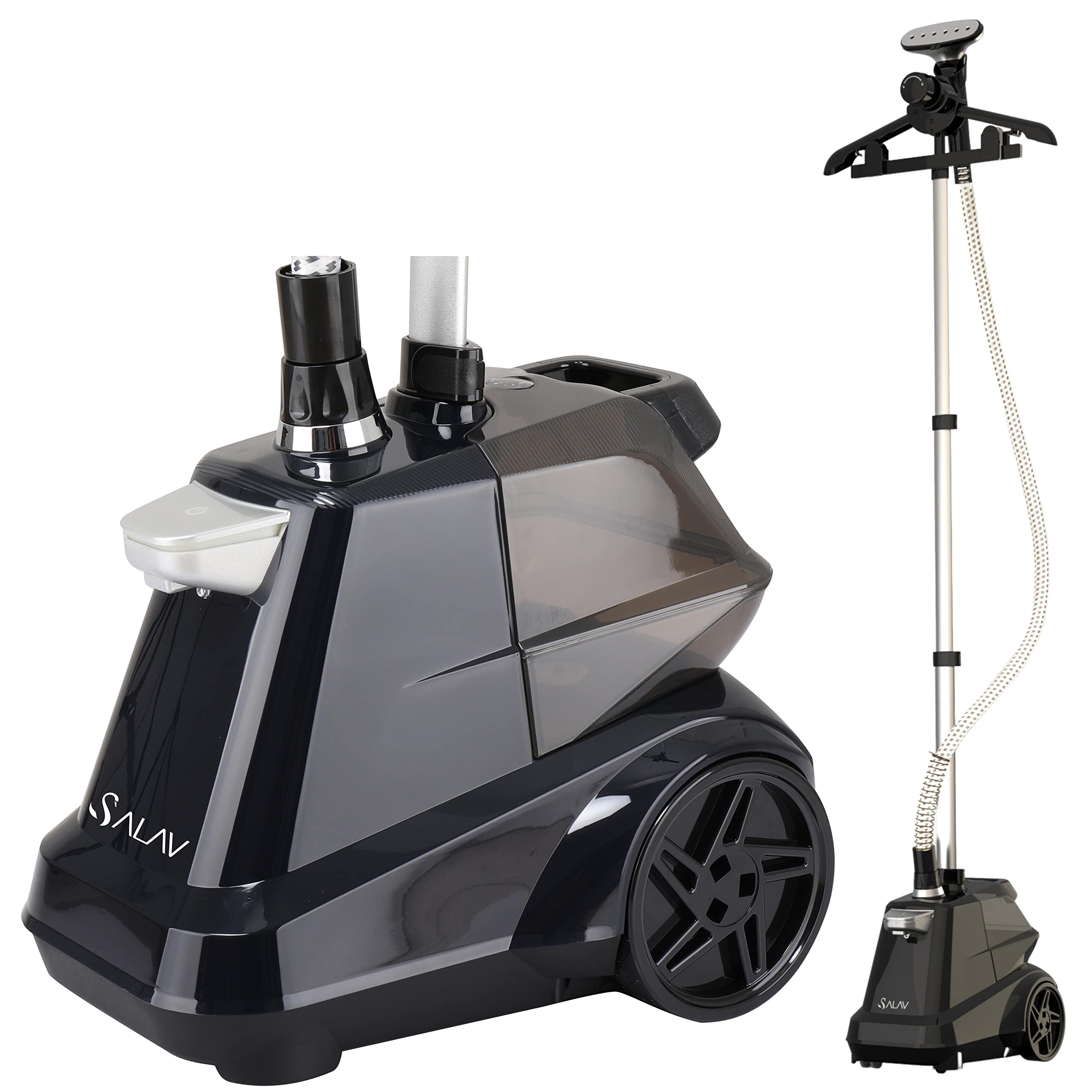 SALAV Heavy Duty Commercial Full-Size Garment Steamer with Foot Pedals and Extra Large 3L (101.5 oz) Water Tank, 1800 watts of P