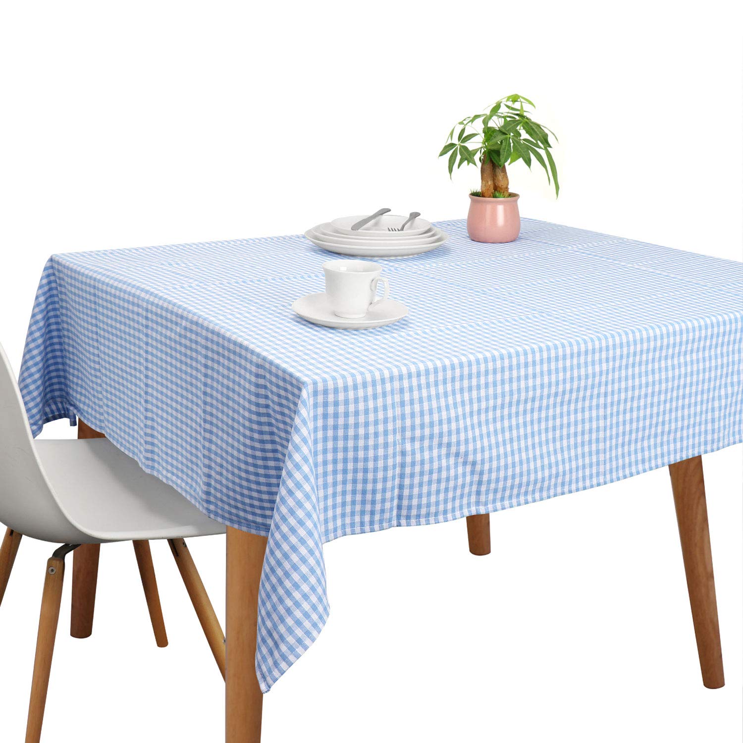 Tablecloths, Rectangle Vintage Table Covers Pure Cotton Gingham Tablecloths Oversized Christmas Holiday Home Decorative Checkere