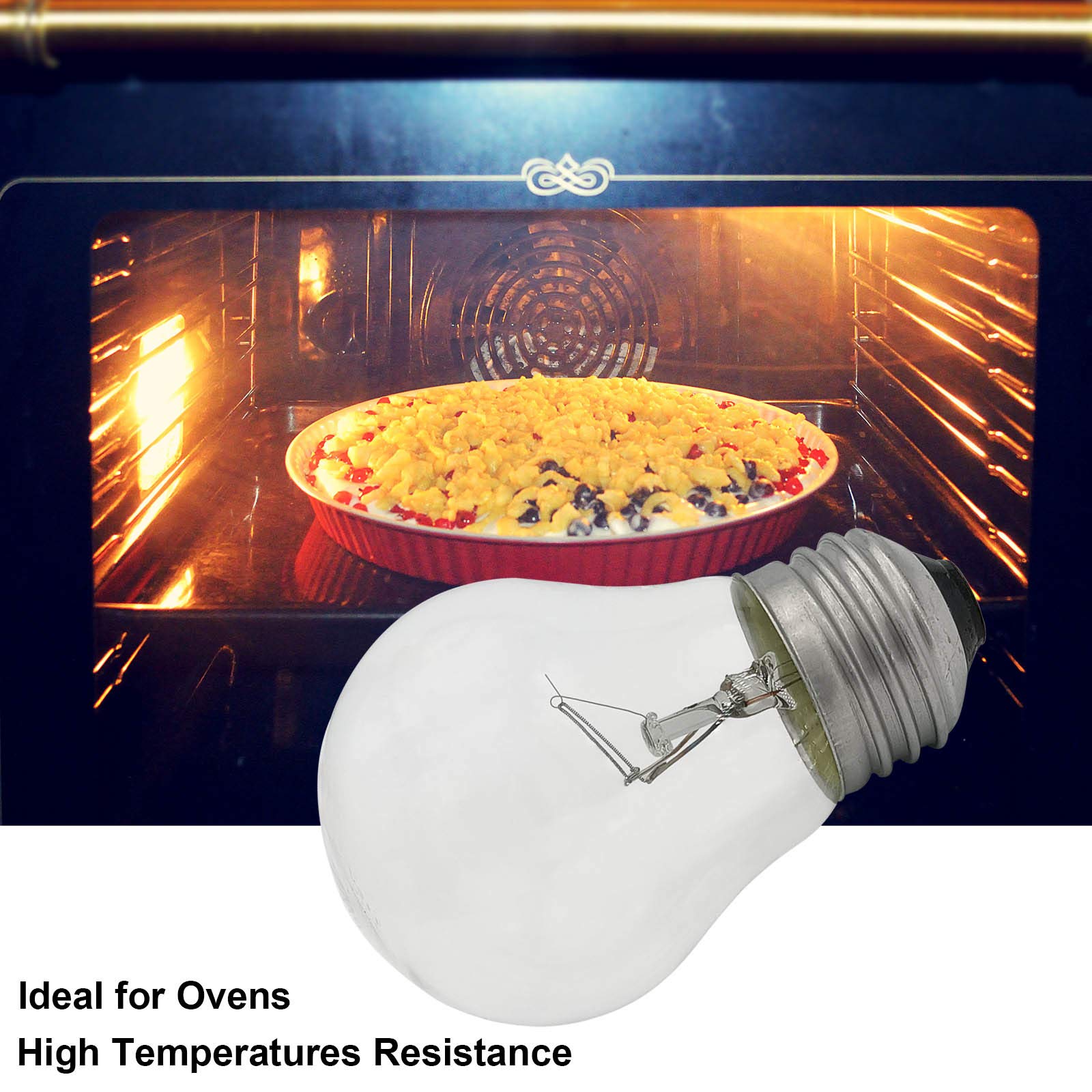 Salphines Oven Light Bulb 40 Watt Appliance Light Bulb, High Temperature 300 Degree Resistant Appliance Bulb For Oven, Stove, Re