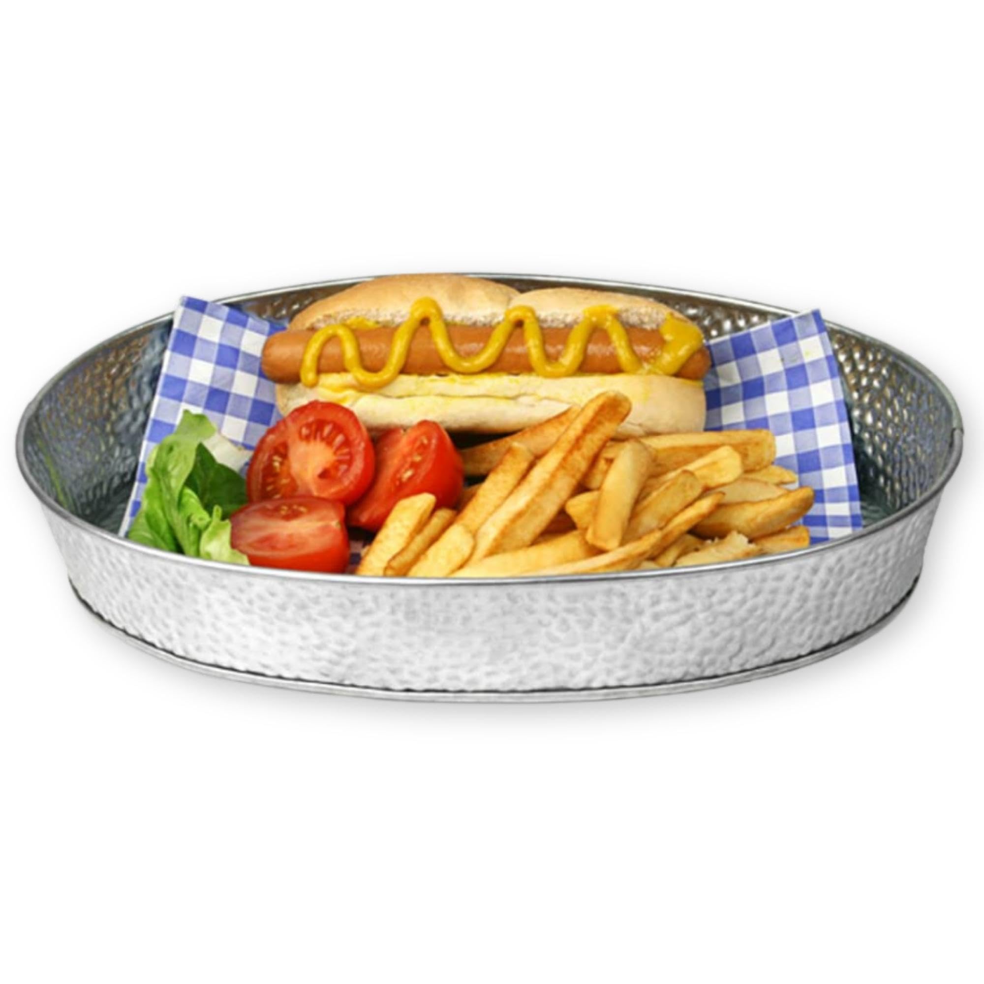 TableCraft Products GP129 Oval Dinner Platter, Galvanized, 12 x 9, Silver